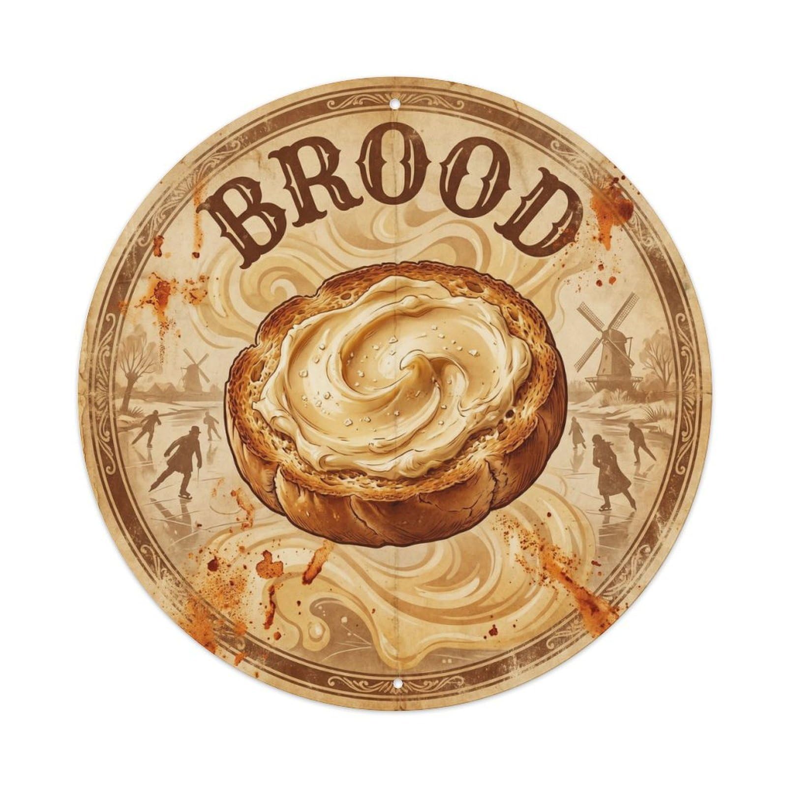 Food Culture European Bread Baker Shop Roadside Diner Metal Tin Sign