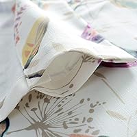 Vista 147 de VOGOL Cenefas con patrón de pájaros para ventanas de cocina, cenefa texturizada de lino con estampado floral y pájaros para ventanas pequeñas