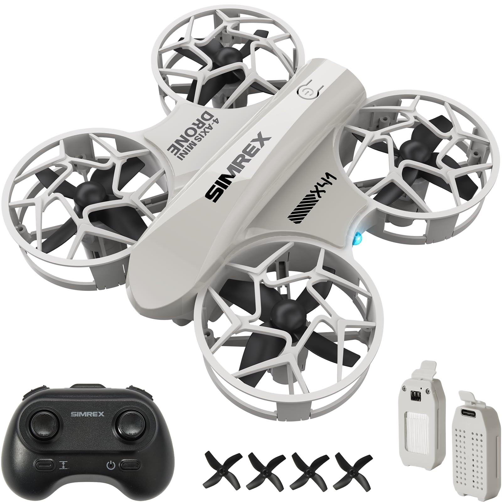 SIMREX Mini Drone for Kids with 360° Flip & LED Lights — RC Quadcopter, Altitude Hold, One Key Takeoff/Landing, 3 Speed Modes, Headless Mode, Toy Gift for Beginners Ages 6+(Gray)
