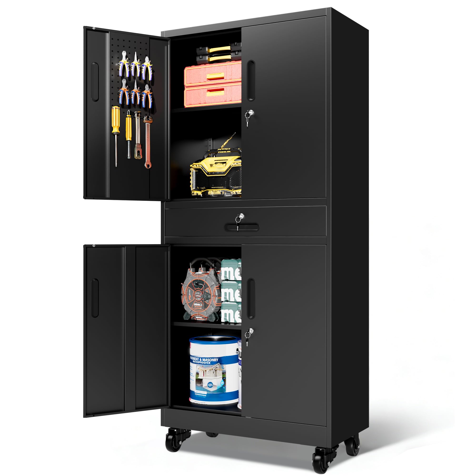 Metal Storage Cabinet for Garage, Tool Cabinet, Utility Cabinet