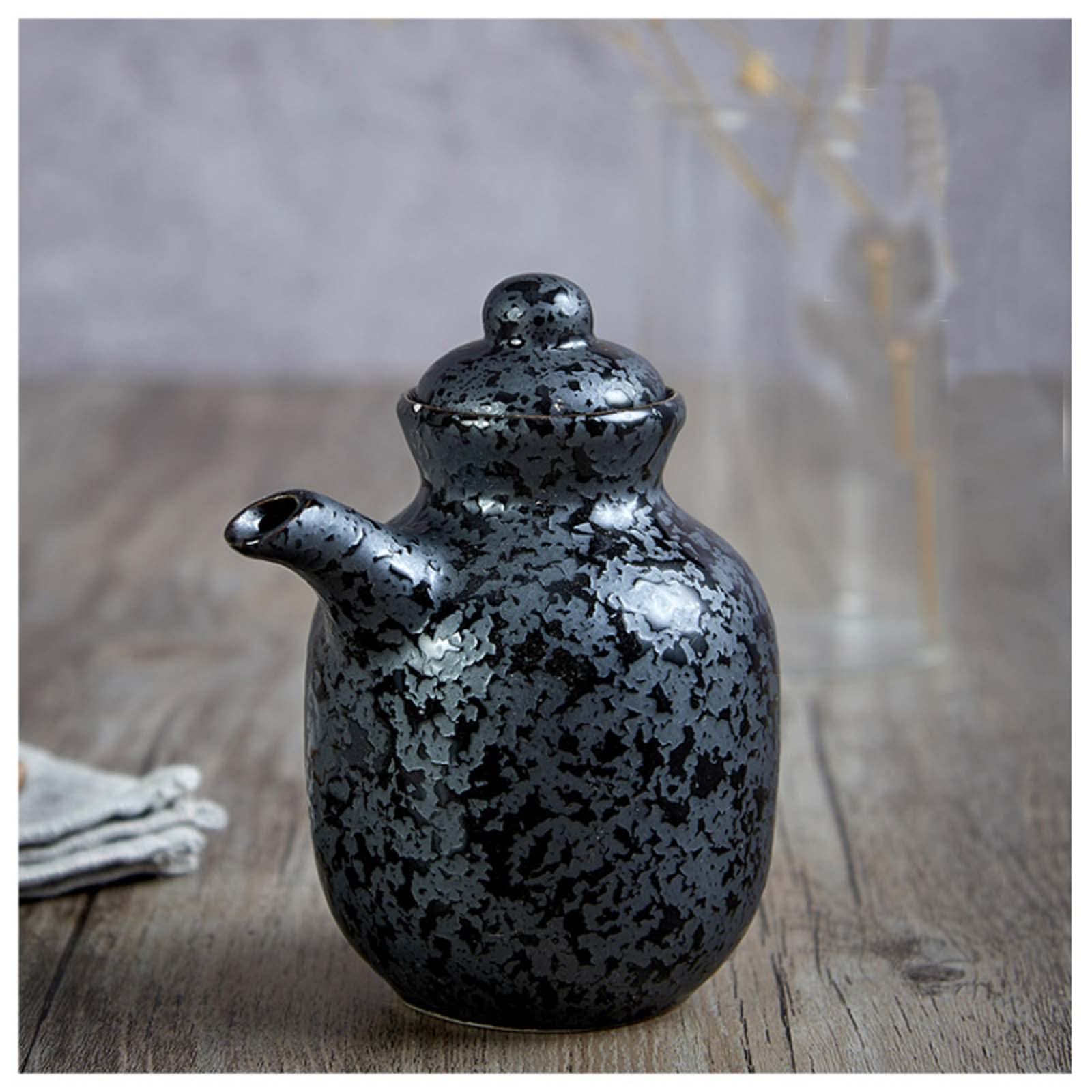 ZEALMAX Vaso di olio in ceramica giapponese cinese, bottiglia di salsa, bottiglia di condimento, bottiglia di spezie, bottiglia di aceto, A