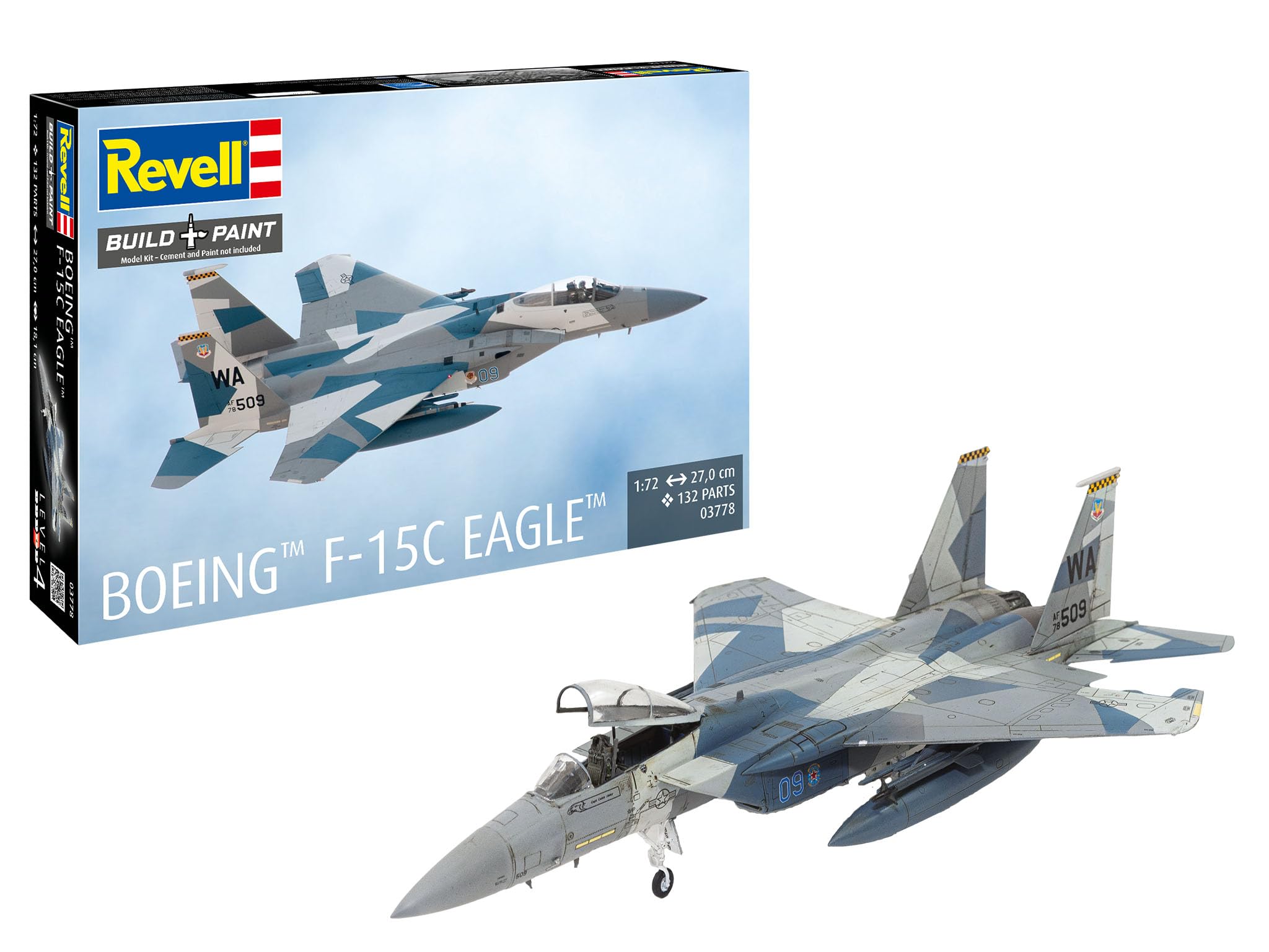 Revell 03778 Boeing F-15C Eagle 1:72 Scale - Unbuilt/Unpainted Plastic Model Kit