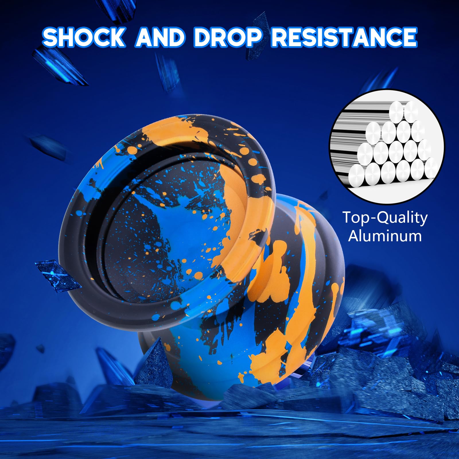 FETESNICE Yoyo Professional, Metal Yoyo for Kids Adults Unresponsive Yoyos (Black Green Orange), Black, Green, Orange - Image 4