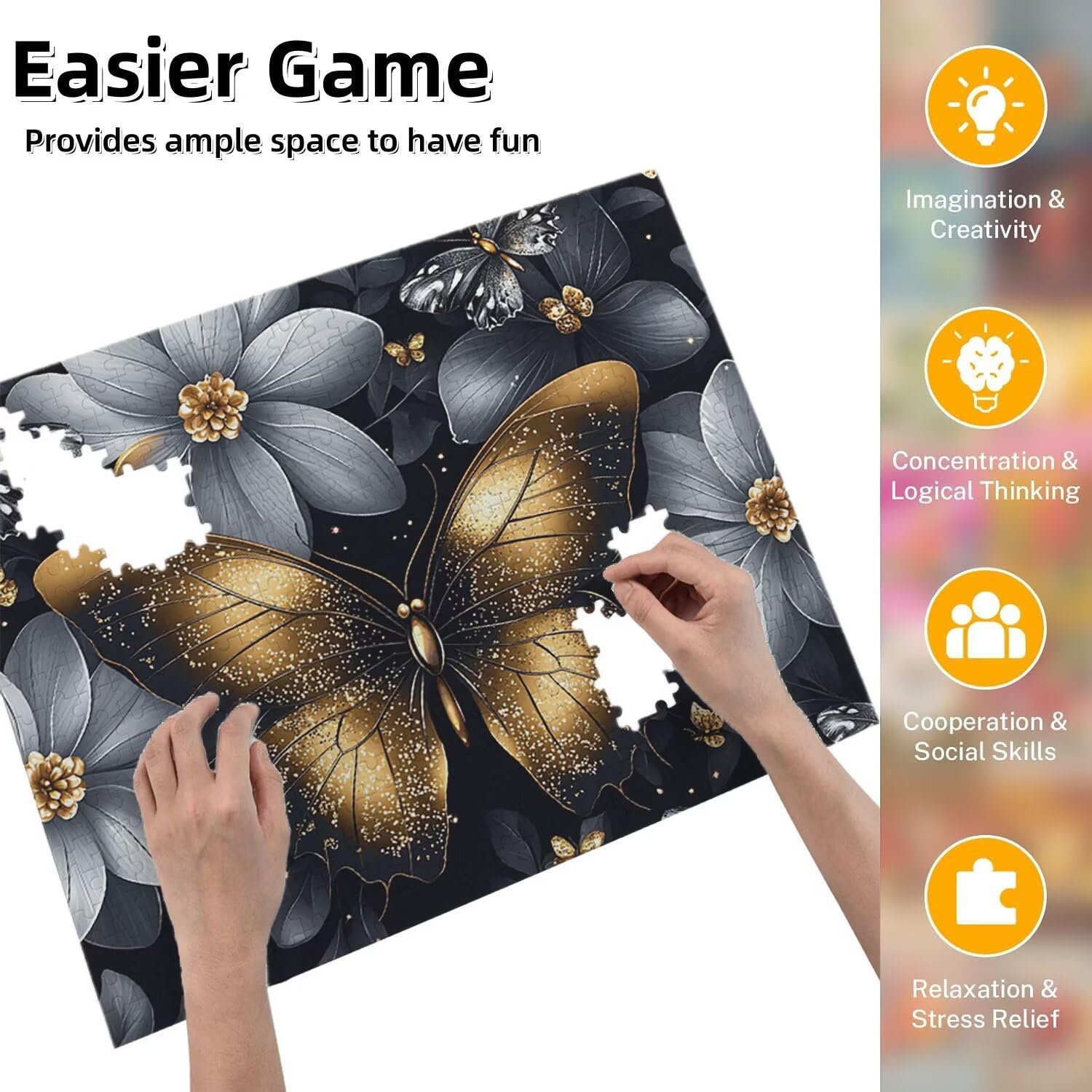 Jigsaw Puzzle, 6000 Pezzi Puzzle Classici, Farfalla Puzzle Rilassamento Intelligence, Mpossibile Difficile Puzzle Impegnativo per Adulti Puzzle Gioco Familiare, Regalo per Amore Amico Fiori fr0-1090