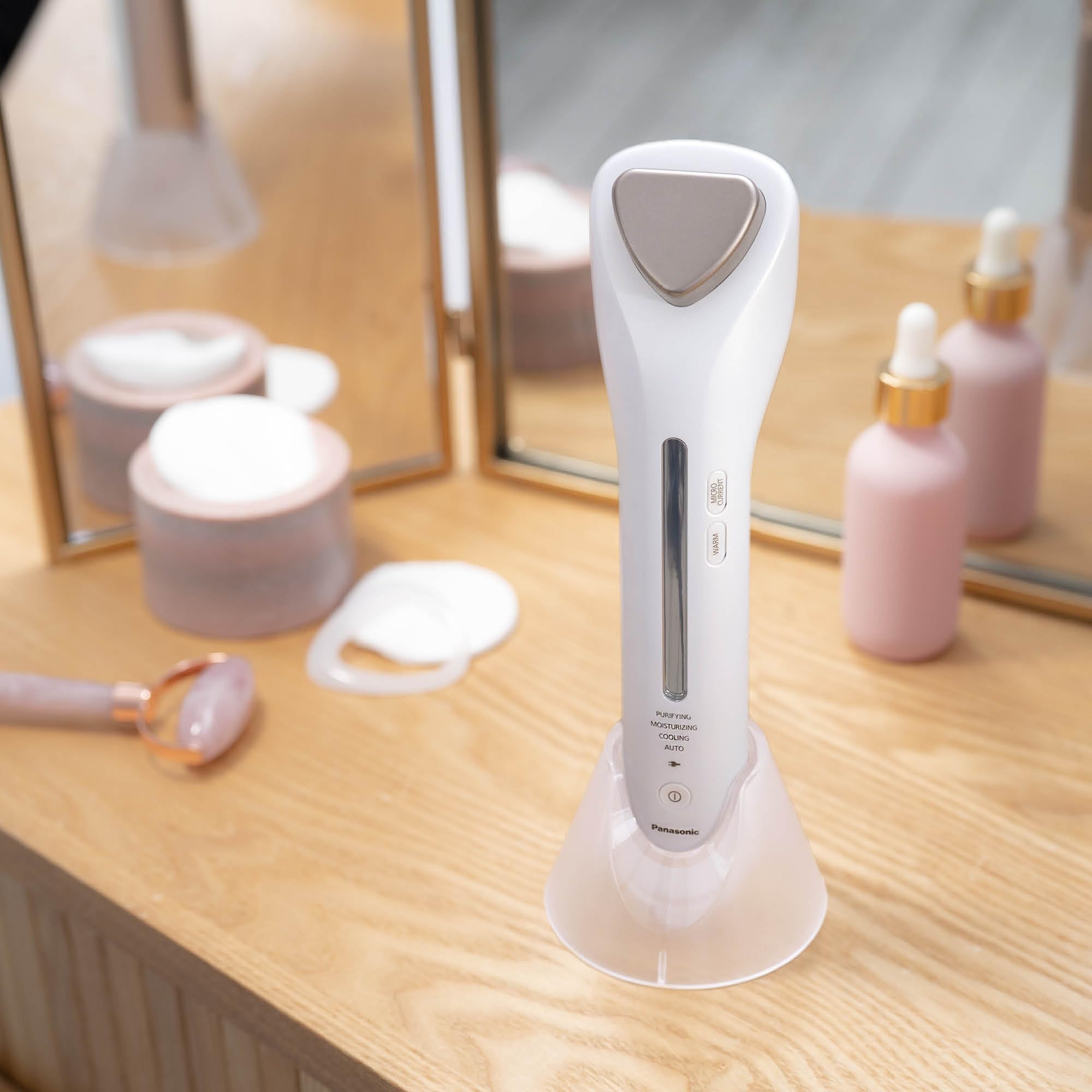 Panasonic EH-XT20 Stymulator mikroprądowy (ergonomiczna hipoalergiczna głowica 3 w 1 z tytanu, nasadka ochronna)