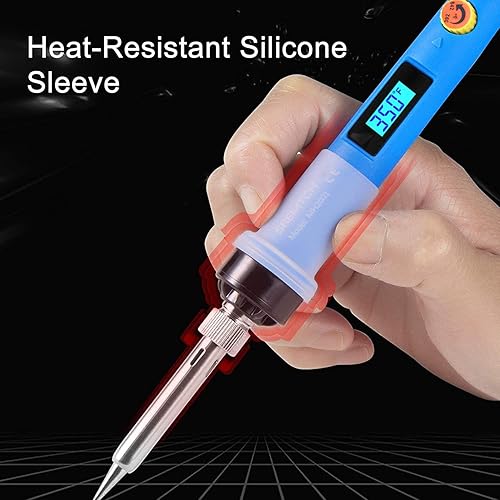 Miniatura 6 de Kit de soldador electrónico pistola de soldadura LCD digital de 80 W con interruptor de encendidoapagado ajustable control de temperatura y