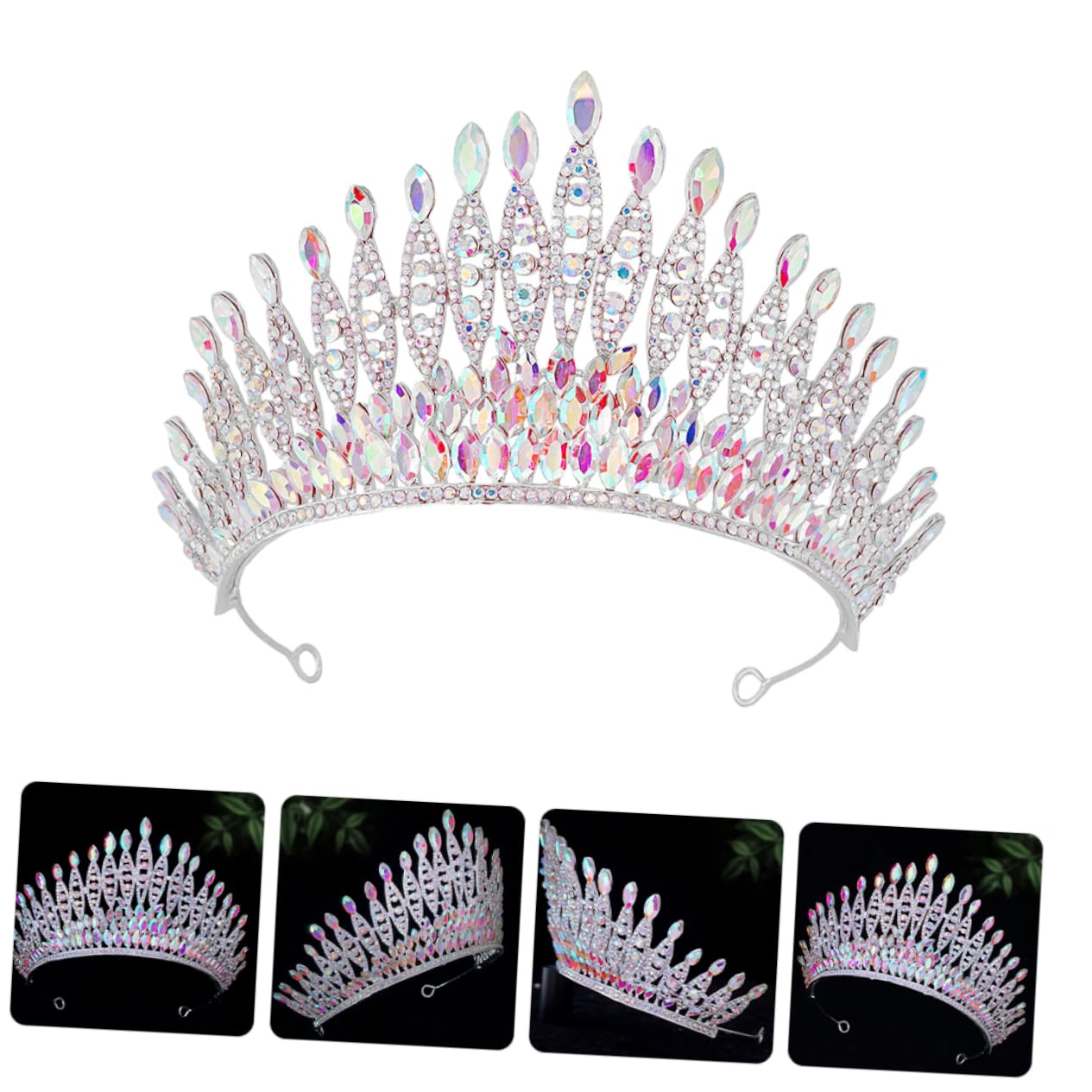 Diadema Corona con Cristalli, Lega di Zinco, Cerchietto Donna | Danza e Compleanno, Design Ricercato, Applicazione Multiuso, Stile Semplice e Distintivo