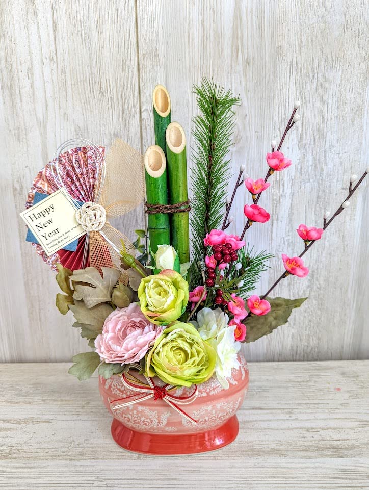 フラワーアレンジメント 正月アレンジ 門松 新年飾り 光触媒フラワー フラワーアレンジメント 正月アレンジ 門松 新年飾り 光触媒フラワー