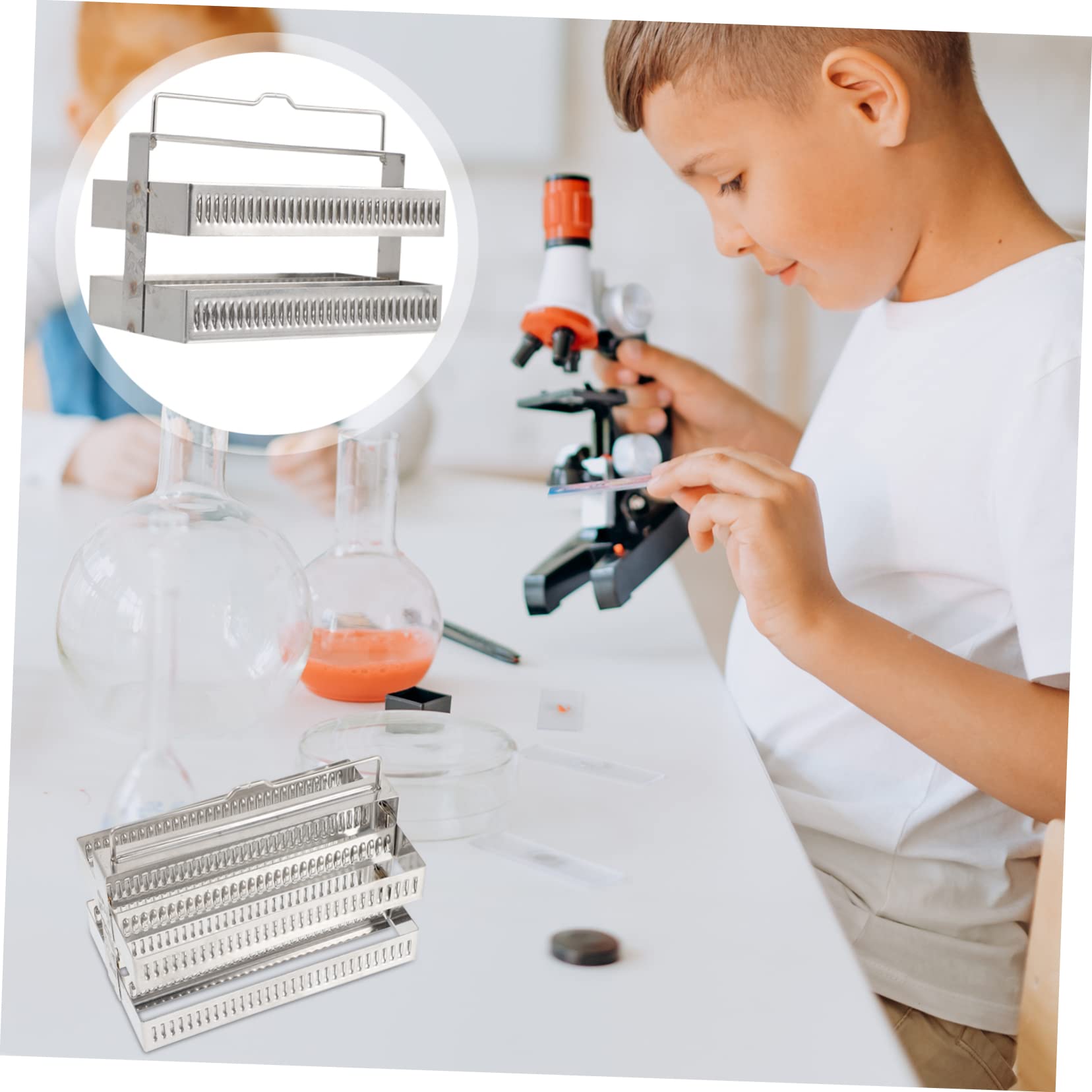 2piezas Estante De Acero Inoxidable Para De Rack Para Secado De Muestras Soporte Práctico y Duradero Para Laboratorio