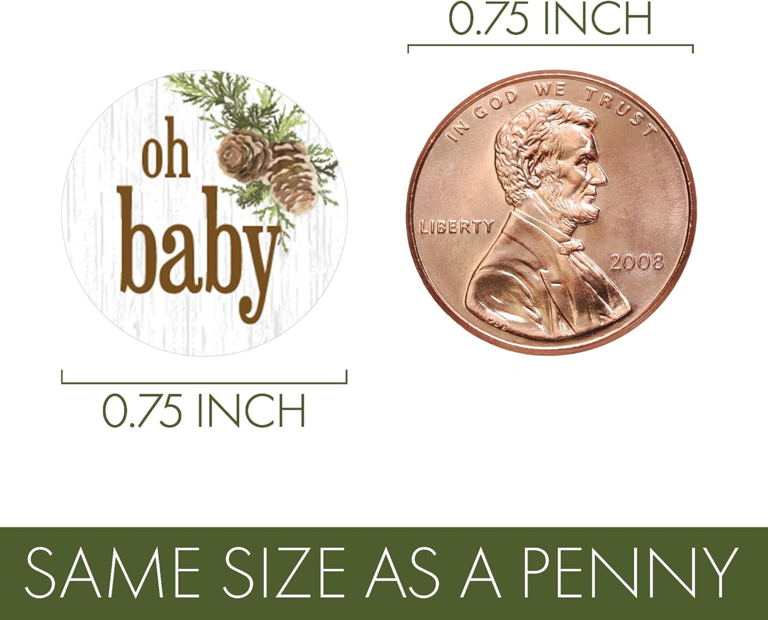 Woodland Bear Baby Shower Favor Stickers for Chocolate Kisses Party Favor Candy Labels - 180 Count - Image 3