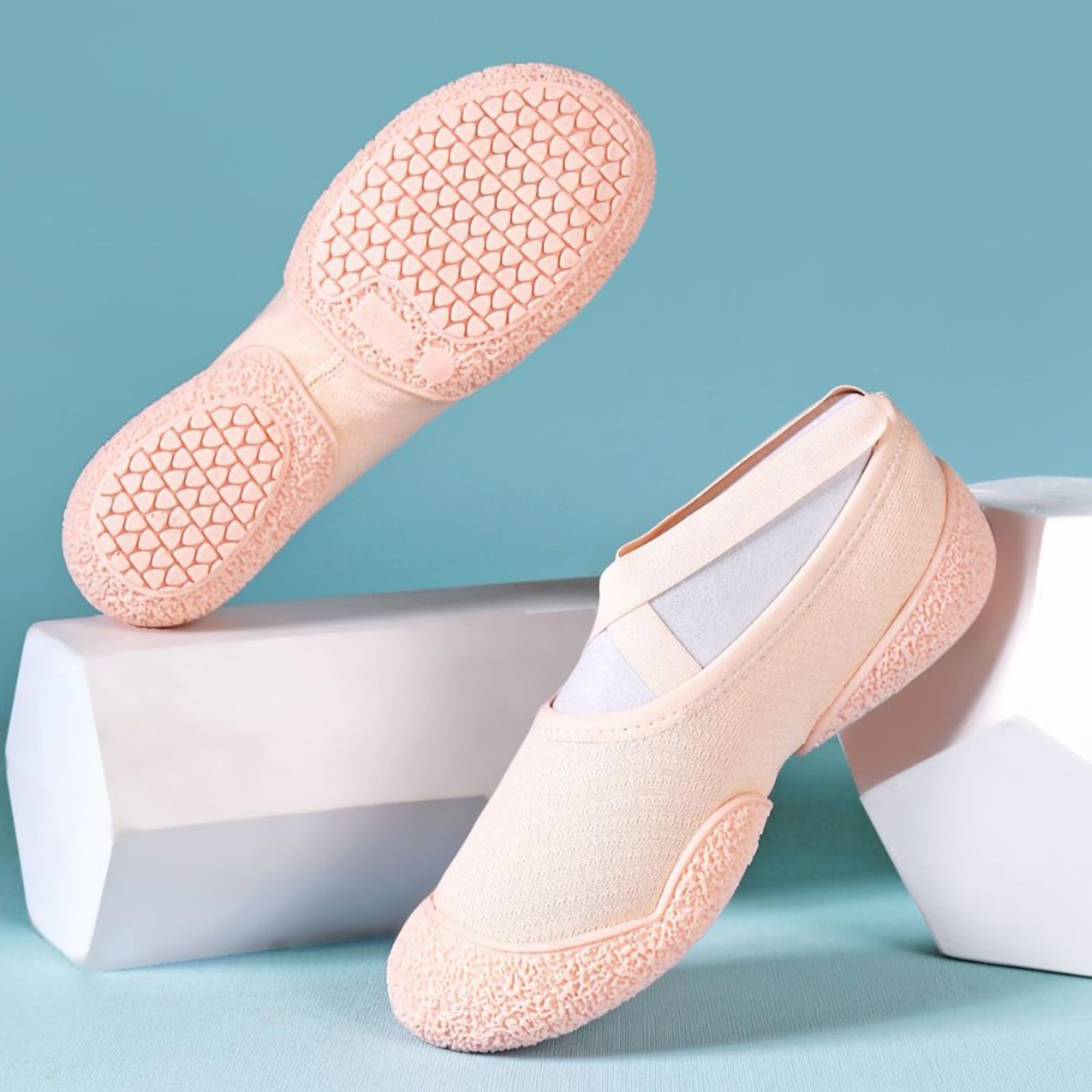 Scarpe da Balletto Donna Bambina Suola Divisa Antiscivolo Scarpe da Balletto Senza Cravatta per Ginnastica Danza Pratica