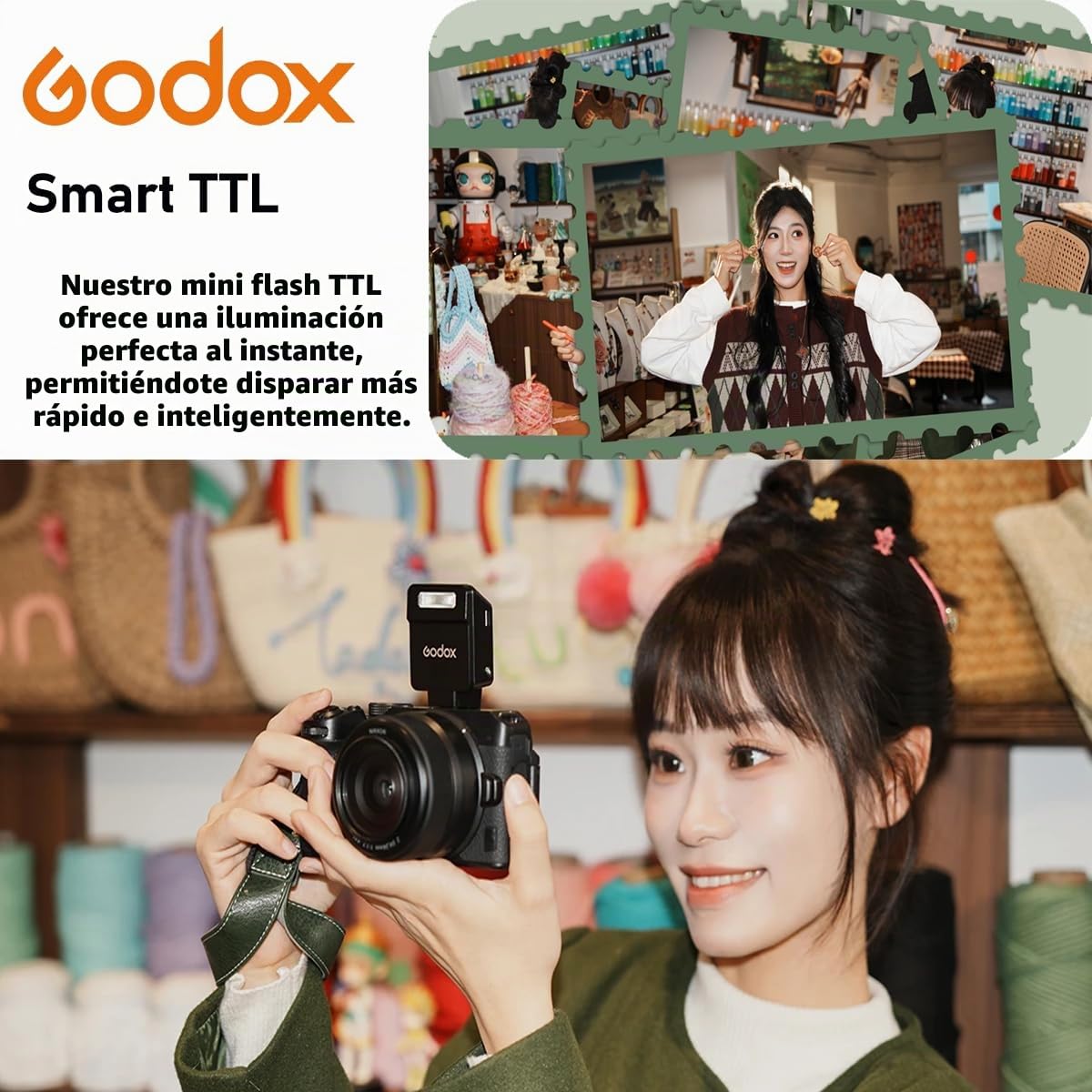 Flash Godox IT22 C para Canon, IT22C ETTL II Mini Flash Camera, Compatible con Cámara Canon EOS R RP R5 R6 R3 R7 R8 R10 R100 M3 M5 M6 M50 R5 Mark II R6 Mark II