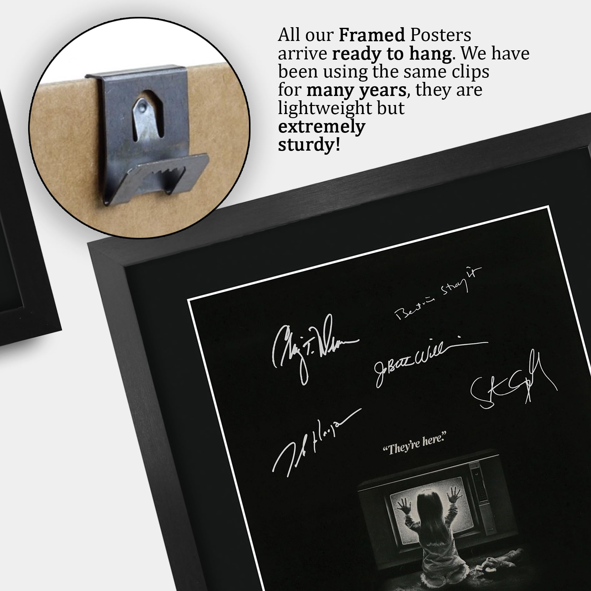 HWC Trading FR A3 Poltergeist (1982) Geschenke Geduckter Poster Signiertes Autogramm Foto für Fans von Film Memorabilien - A3 Gerahmt