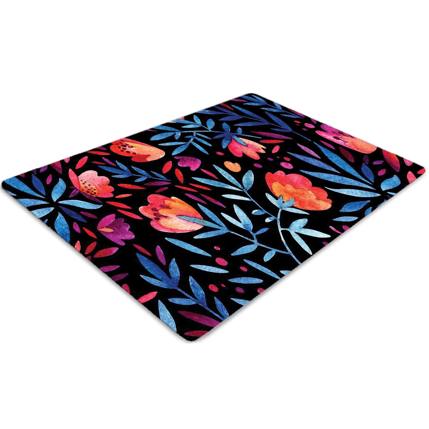 Tapis de chaise 120x90 cm PVC motif floral pour la protection du sol