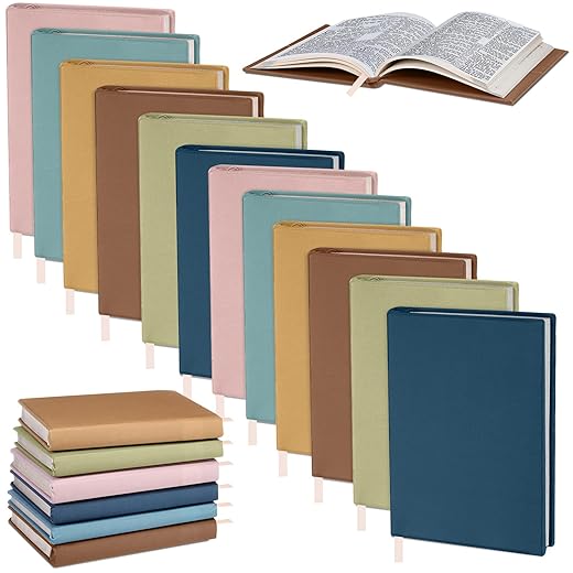 12 Pack Stretchable Book Covers, 7.09 x 12.99 Inch Washable Reusable Fabric Book Sleeve Covers Suitable for 6-9 Inch Hardcover Textbooks Notebook Protection(Textured Colors)