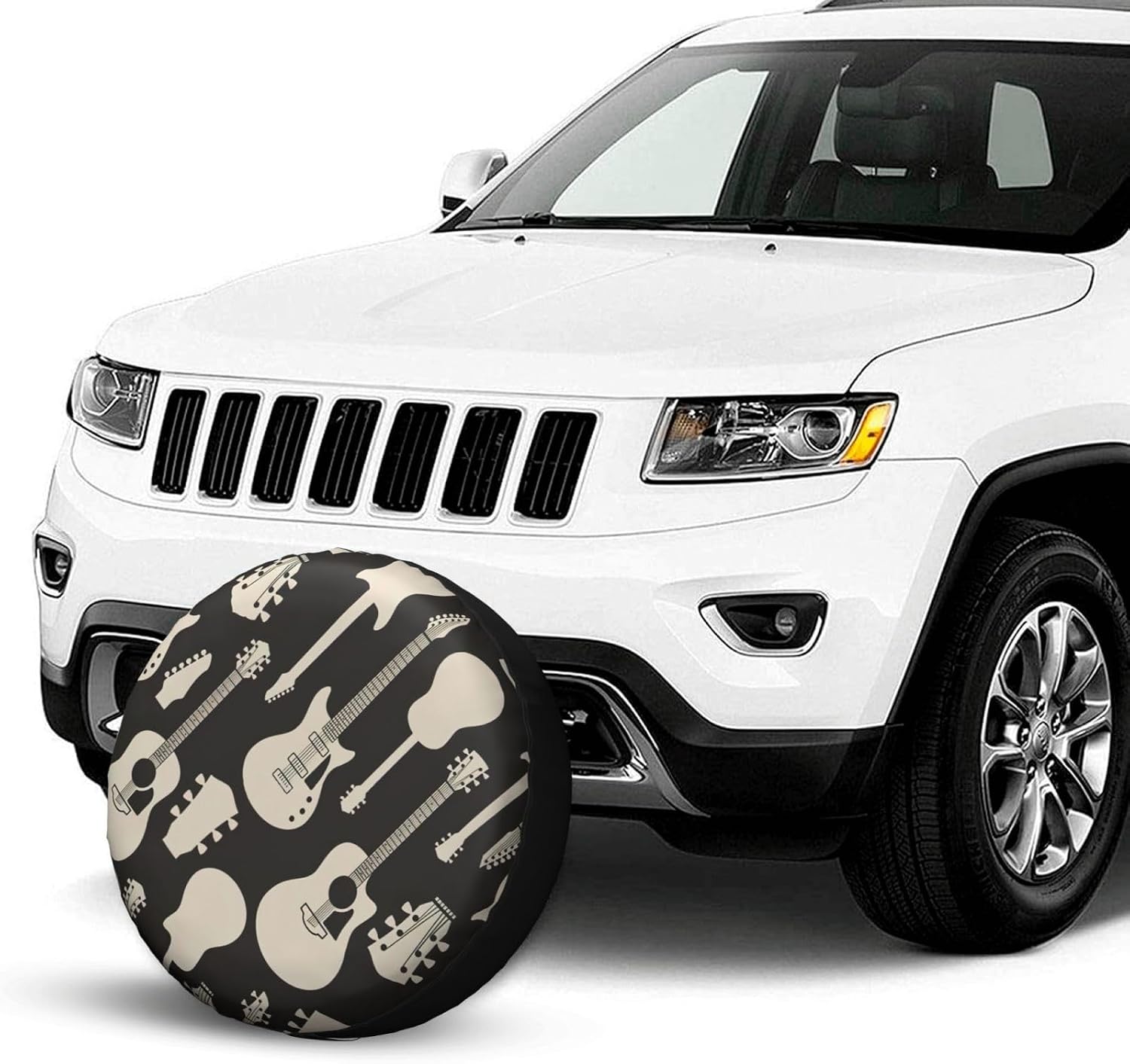Guitar Pattern Print Tire Cover Universal Spare Wheel for Trailer Rv SUV Truck Camper Travel Accessories