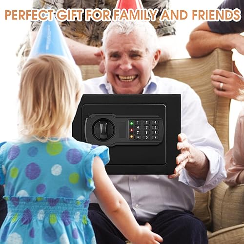 Miniatura 6 de Pequeña caja de seguridad contra incendios para el hogar, caja de seguridad para medicamentos de 0.3 pies cúbicos, cajas fuertes de seguridad con