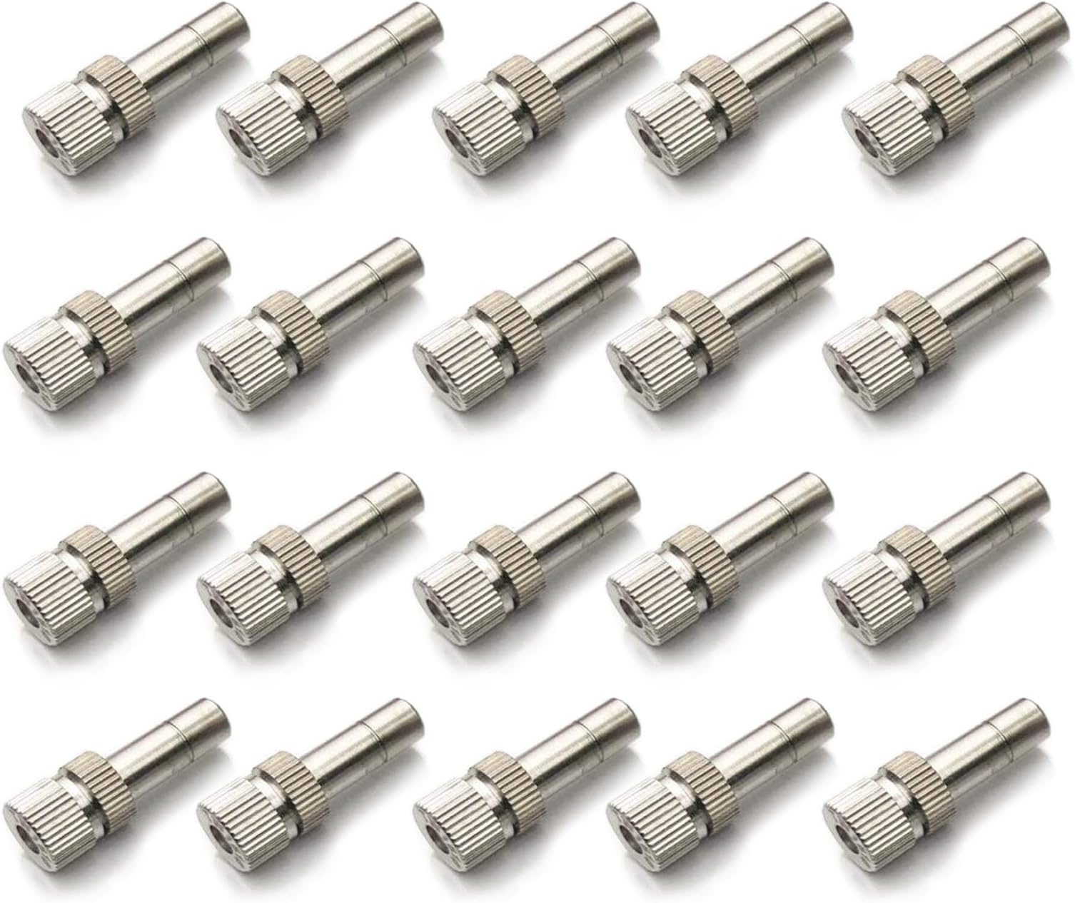 20pcs Brass Mister Nozzles, 6mm Misting Nozzles for Outdoor Cooling System, Landscaping, Air Humidification, Greenhouse Irrigation (without Filter, 0.012"/0.3mm Orifice)