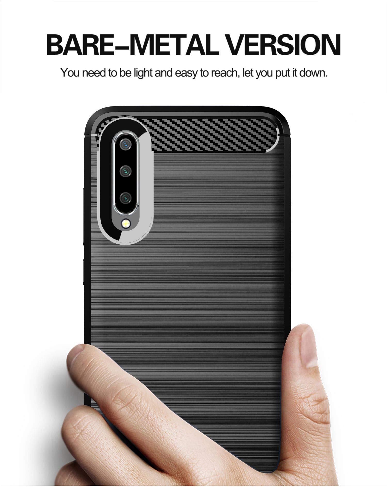 Coque Silicone TPU Fibre Carbone Noir Pour Xiaomi Mi 9 Lite | Anti-choc - Neuf