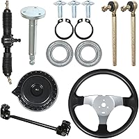 Vista 1 de munirater Kit de acero para volante de 11.811 in, piñón de engranaje de 12.598 in, eje ajustable, repuesto para Go Kart de 110 CC