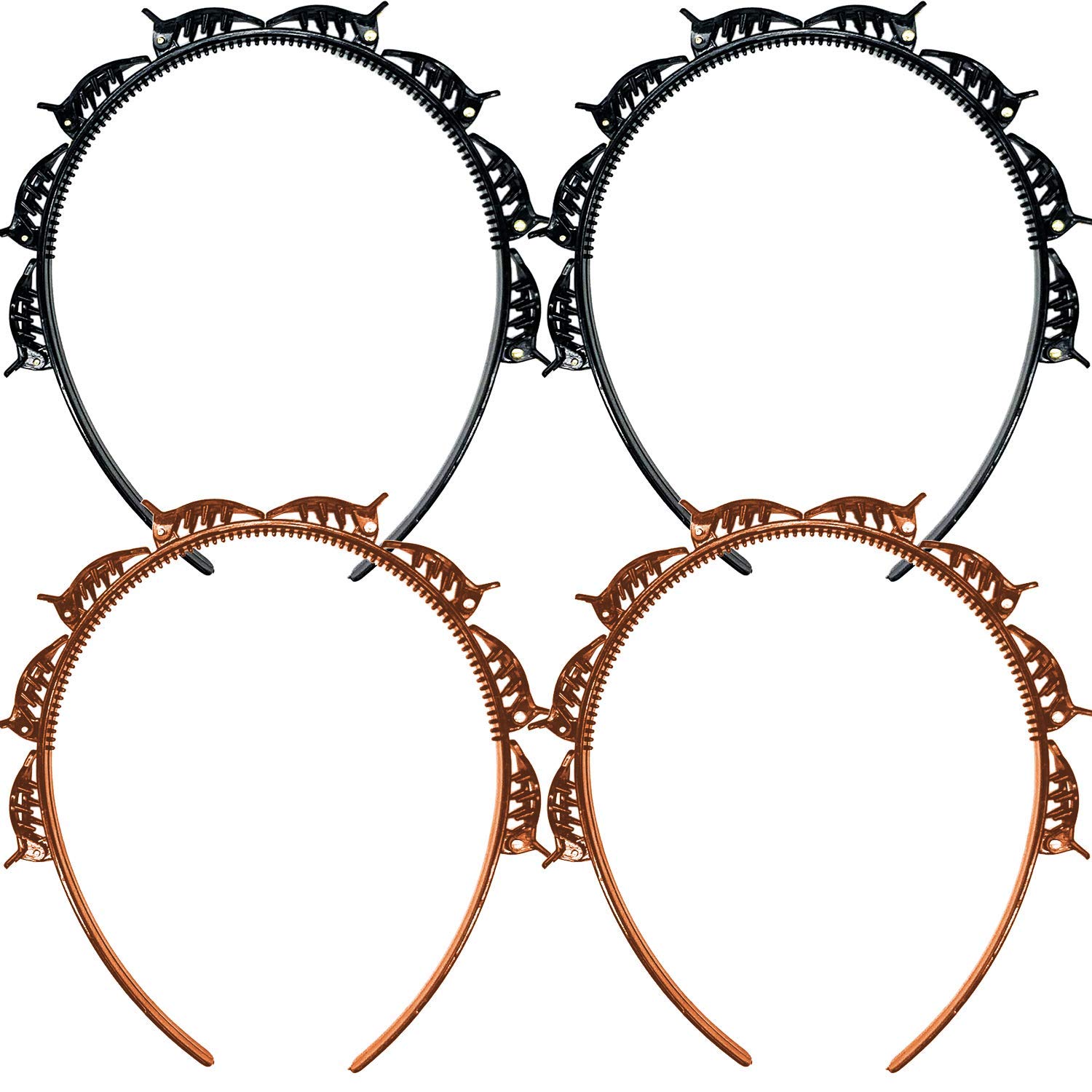 apsambr APPSAMBR- 4 Packs Double Layer n Headband -Layer Hollow Woven Headband for Women Girls Braided Hair-picture-24