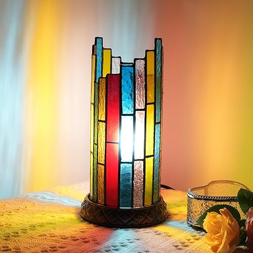 Miniatura 4 de Lámpara Tiffany estilo mosaico, lámpara de vitral, lámpara de mesita de noche, lámparas de noche para decoración del hogar, estudio, sala de estar,