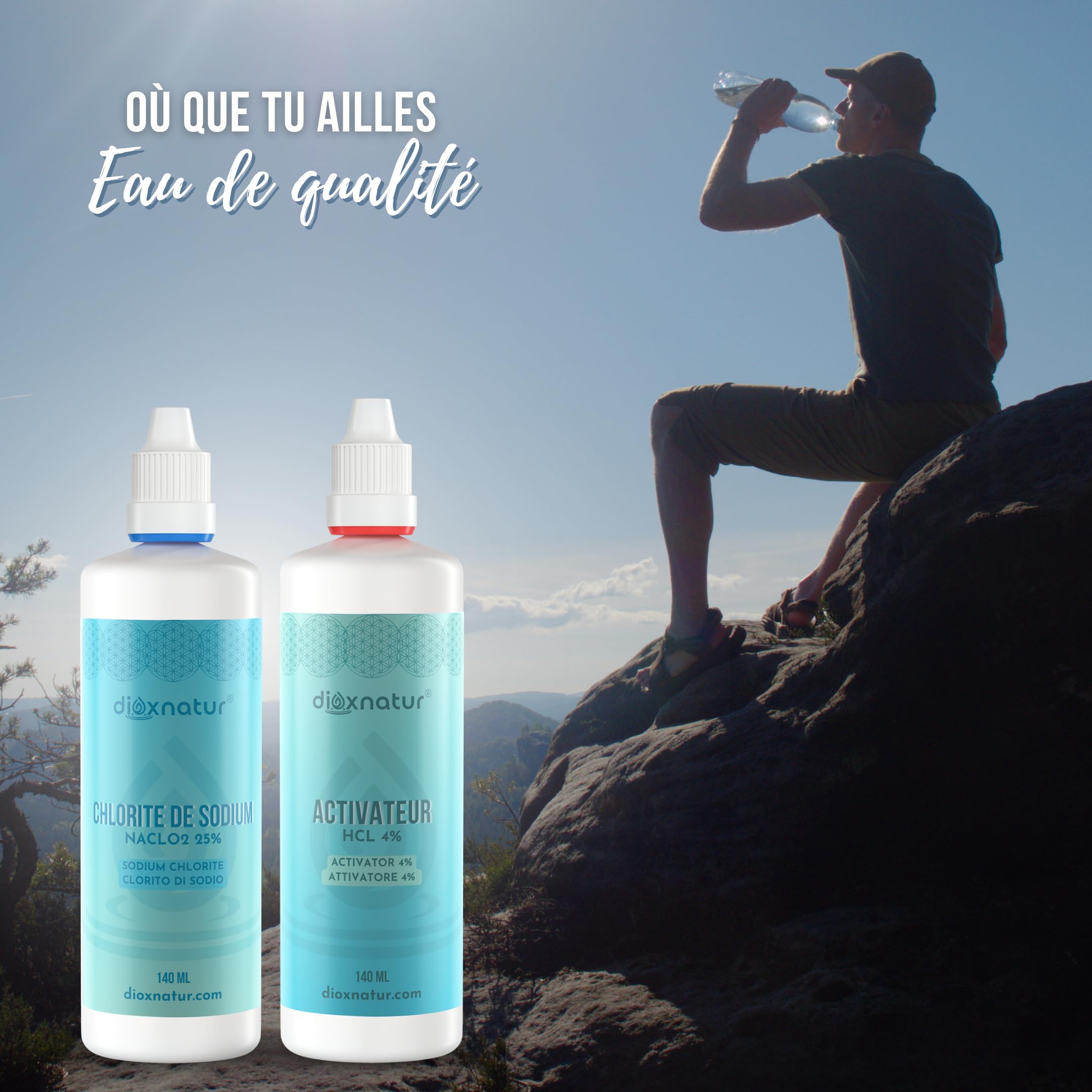 Kit de production de dioxyde de chlore 140ml - Non destiné à la consommation humaine (Direct)