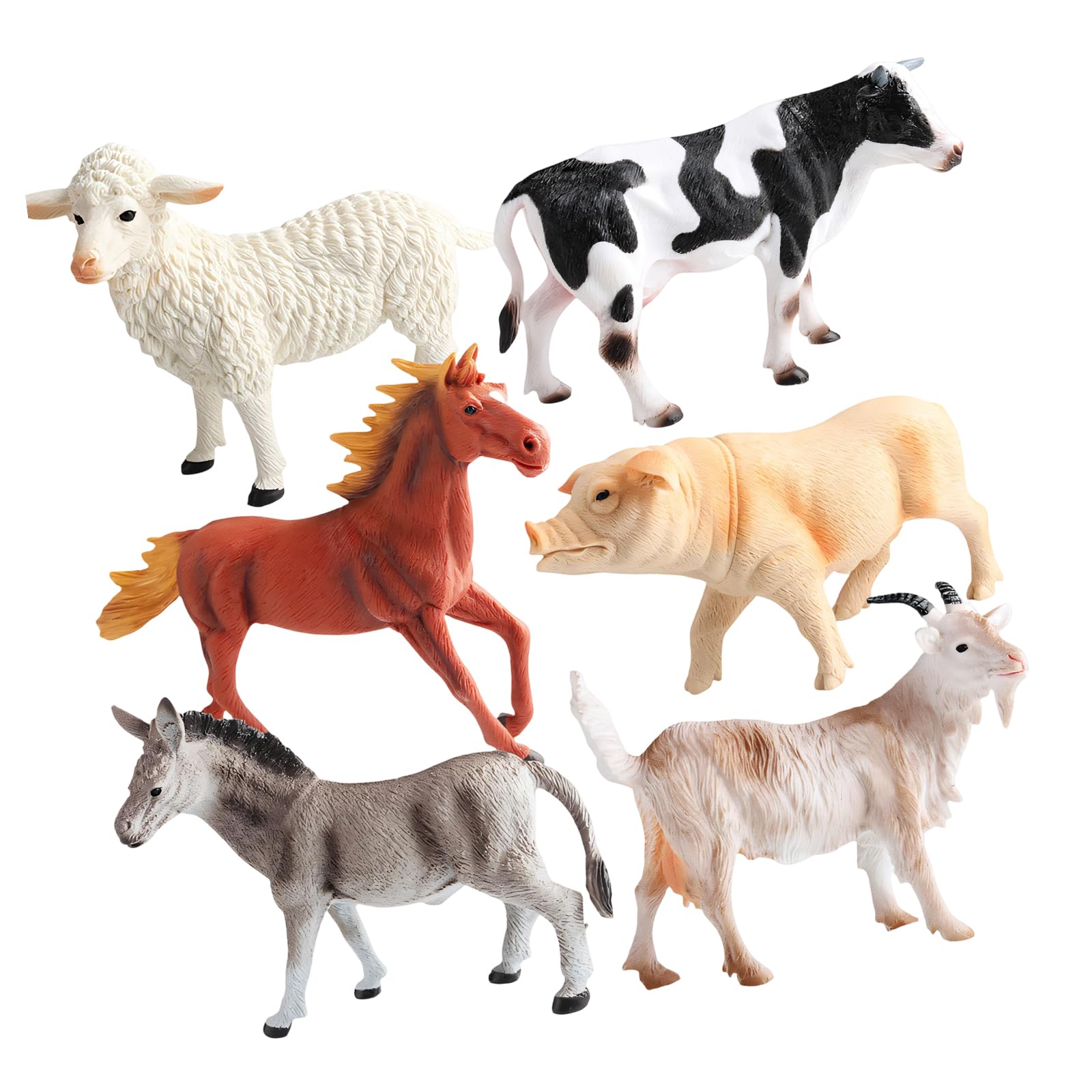 Ekoama 6PCS Farm Animal Toy for Realistic Figurines Educational Barnyards Poultry Farms Playset for Girls