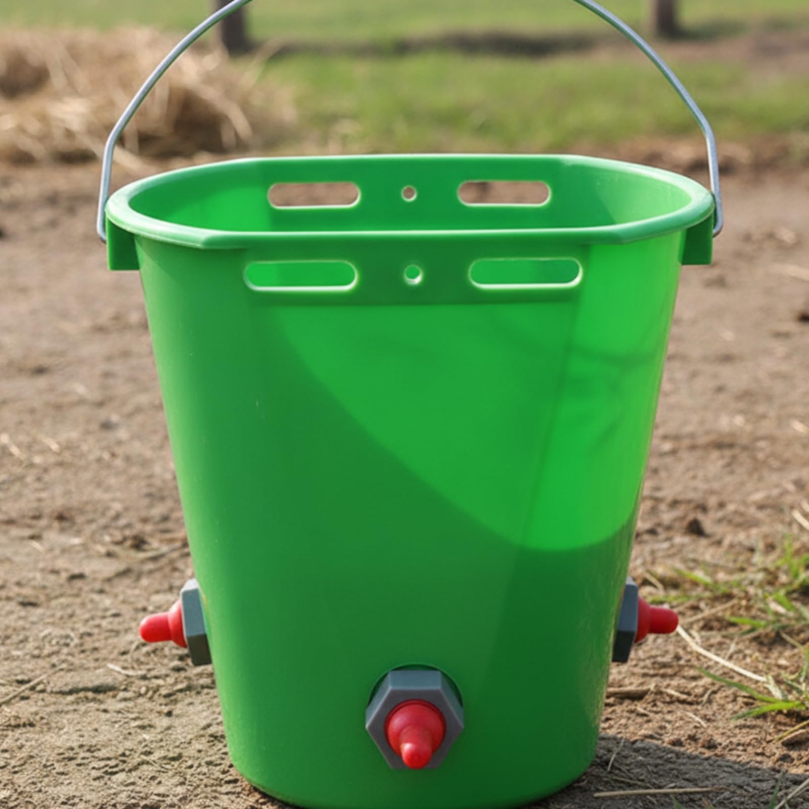 8 Liter Tränkeeimer mit Halterung, 8L Eimer Mit DREI Lamm-Saugern