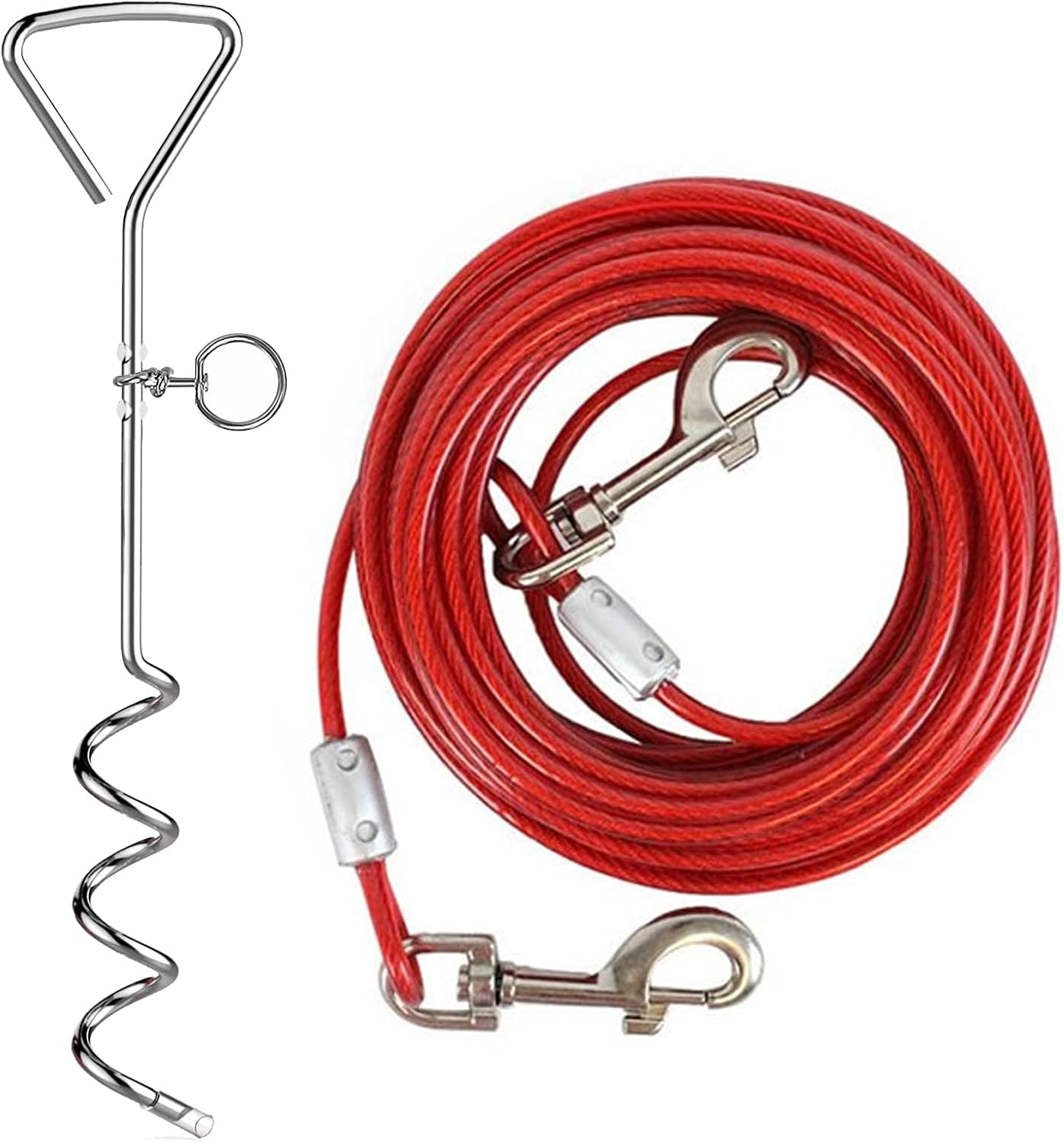 Dog Tie Out Cable and Stake, Heavy Duty Dog Tie Out Stake, Sturdy Dog