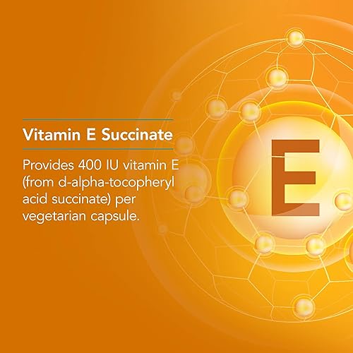 Miniatura 3 de Nutricology Suplemento de succinato de vitamina E - para hombres y mujeres, 400 UI de D-alfa-tocoferilo, antioxidante, cápsulas vegetarianas - 100