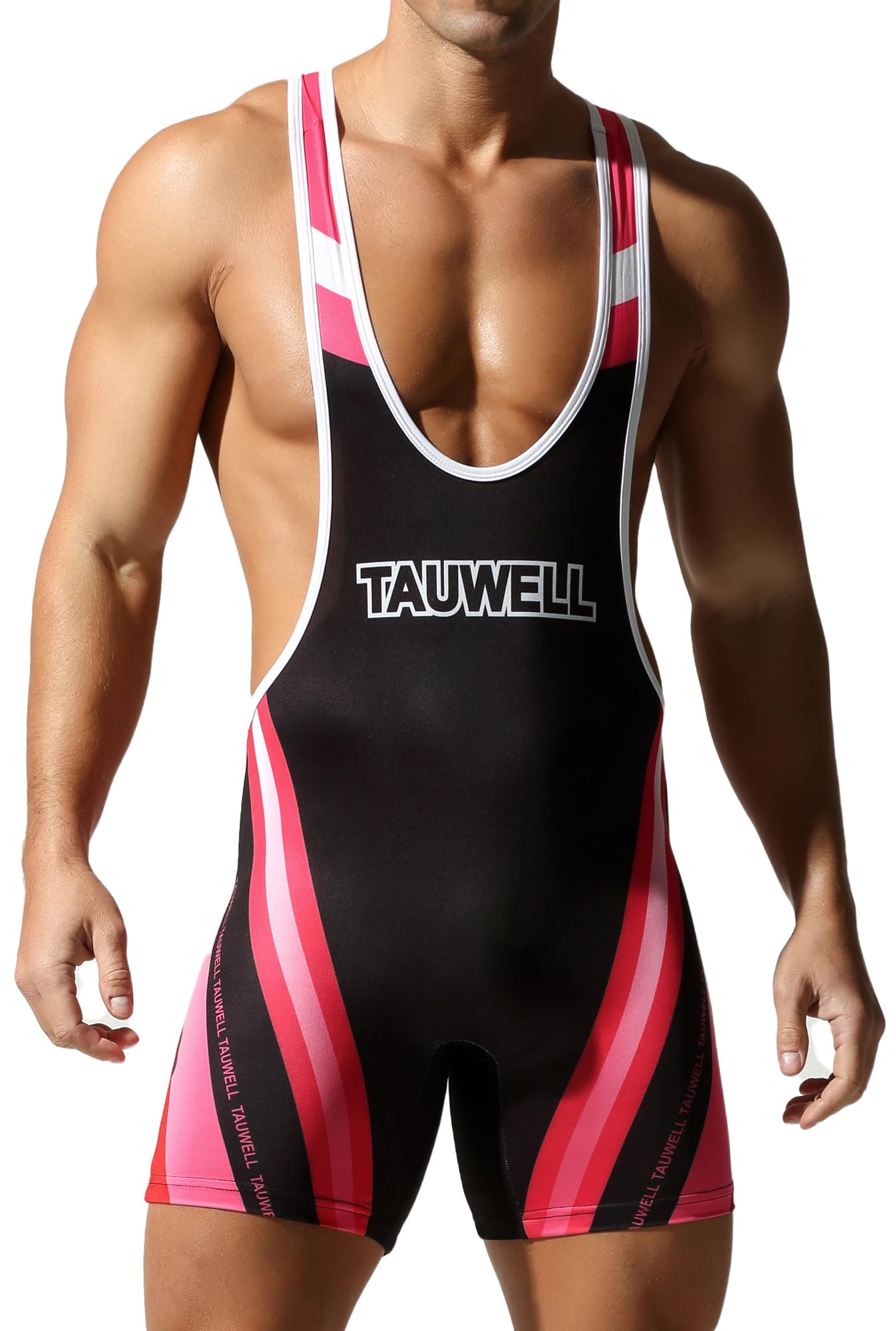 SEAUR Mens Active Sleeveless Wrestling Suit Supportive Singlet for Intense Workouts Delivering Outstanding Durability Breathable Comfort Rose Red XXL