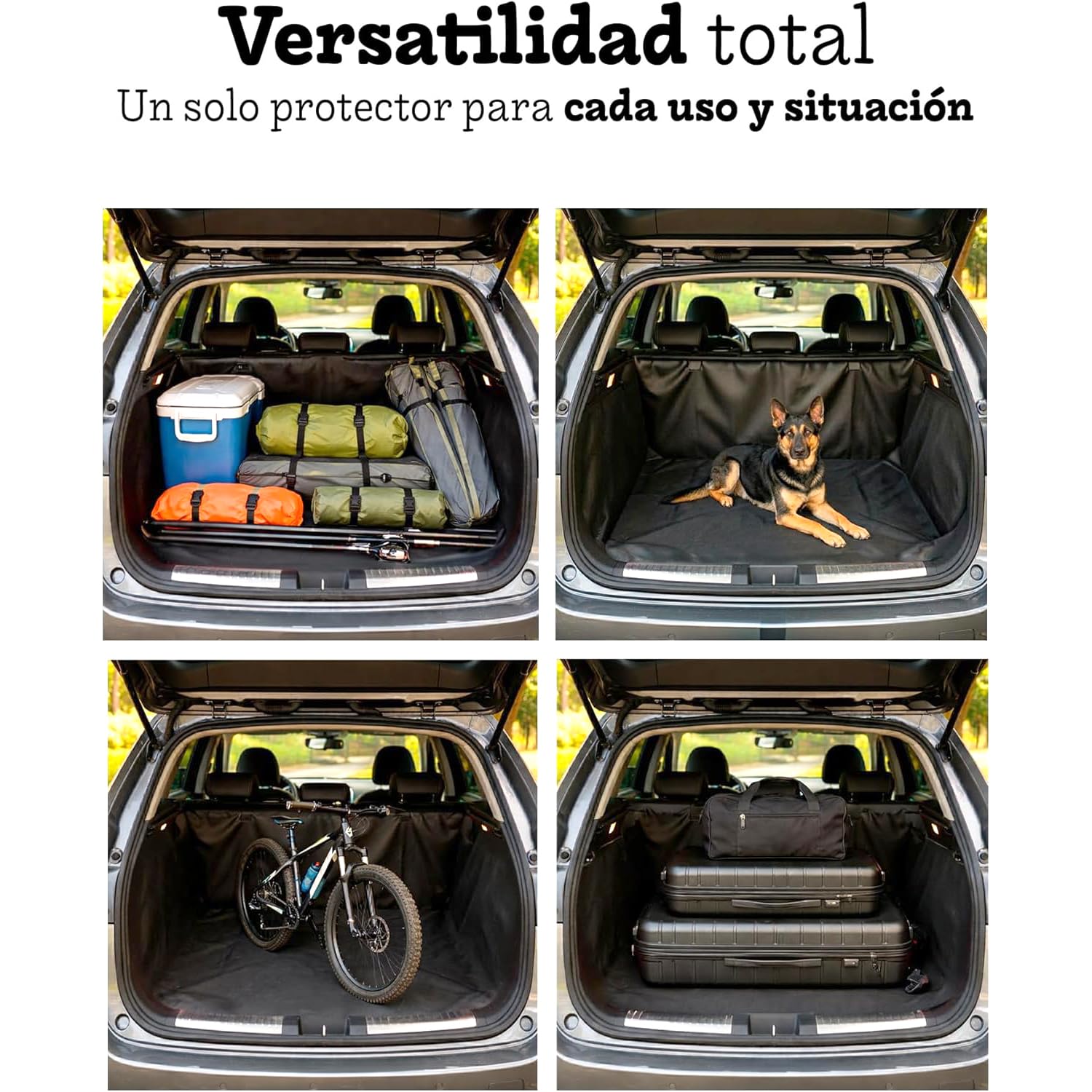 Funda Coche Perro, Protector Coche Perros Asiento Trasero y Maletero Coche Perros Impermeable y Antideslizante, Funda Maletero Coche Perros Universal, Cubre Asientos Coche Perro Resistente