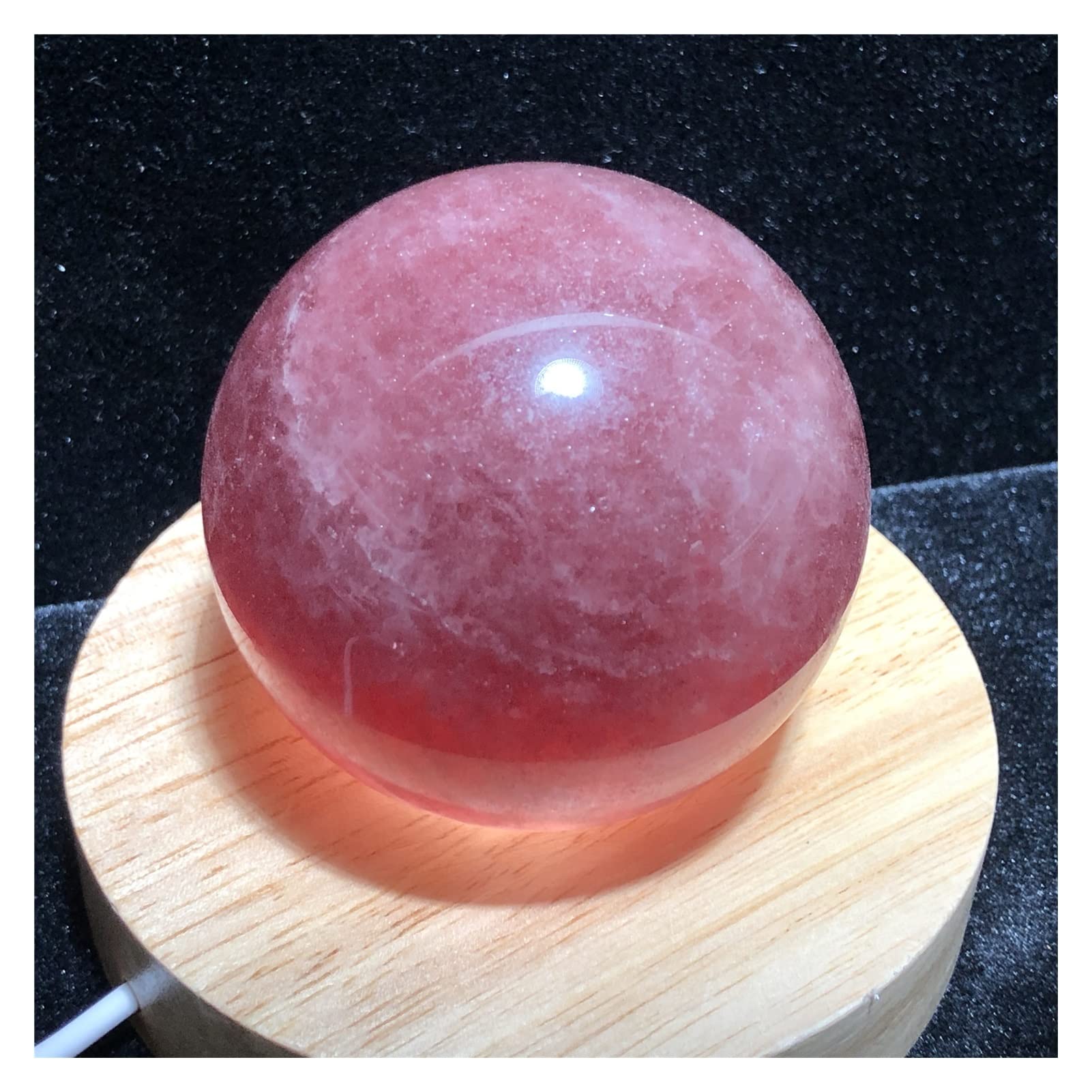 Quartz fraise naturel en sphère de guérison chakra le cadeau bien-être idéal