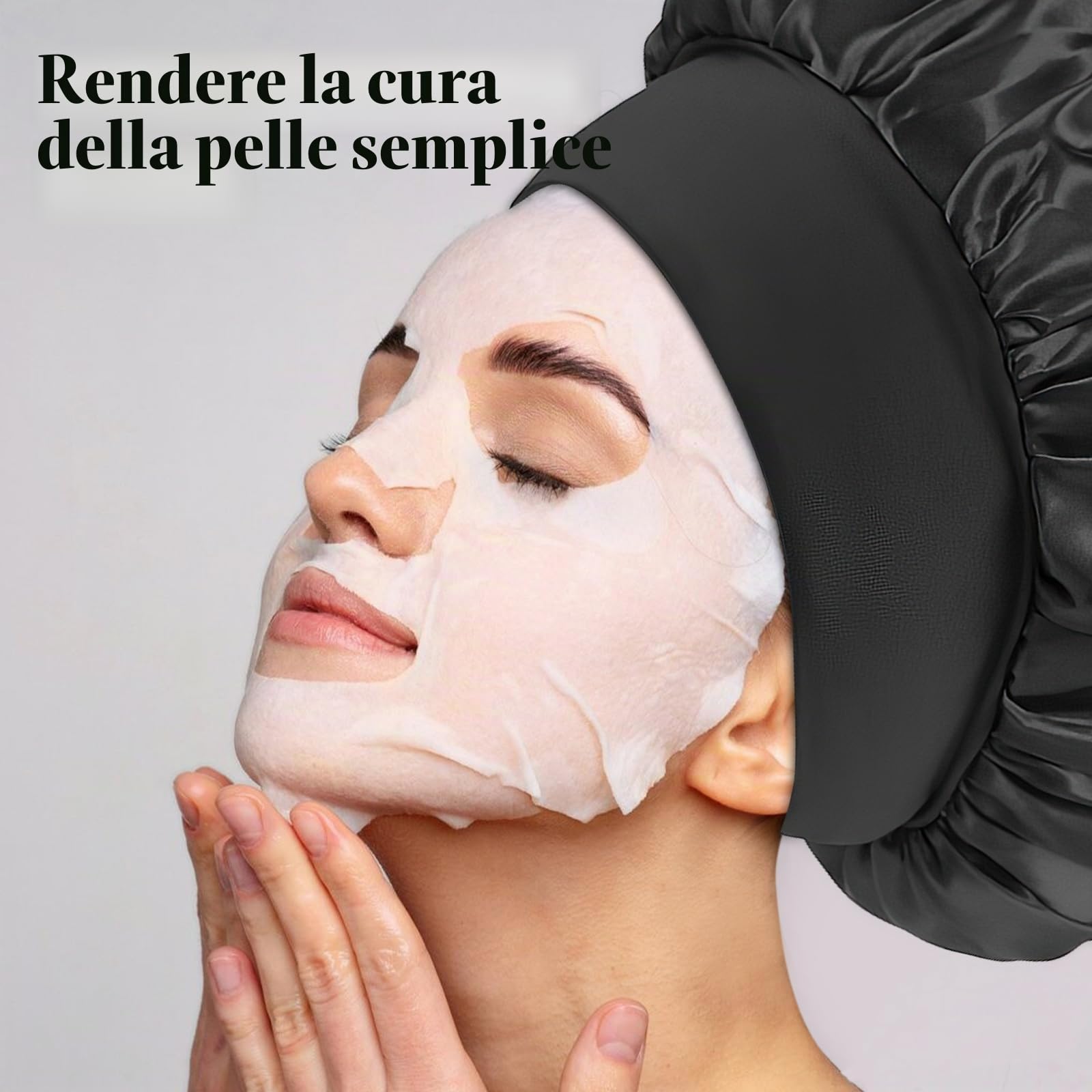 Cuffia in raso con elastici per capelli