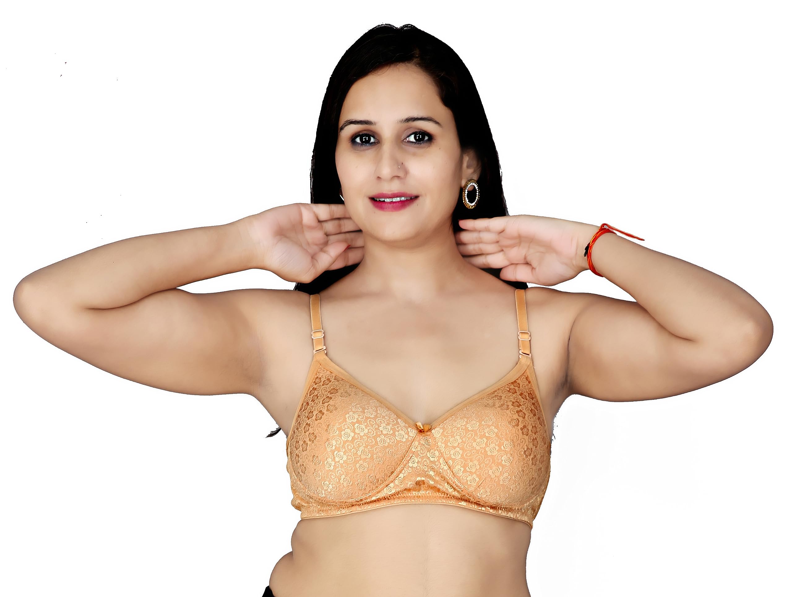 Lavika Peded Tshirt Bra (Pushup Bra) with Detachable Strap in Lycra Cotton nett