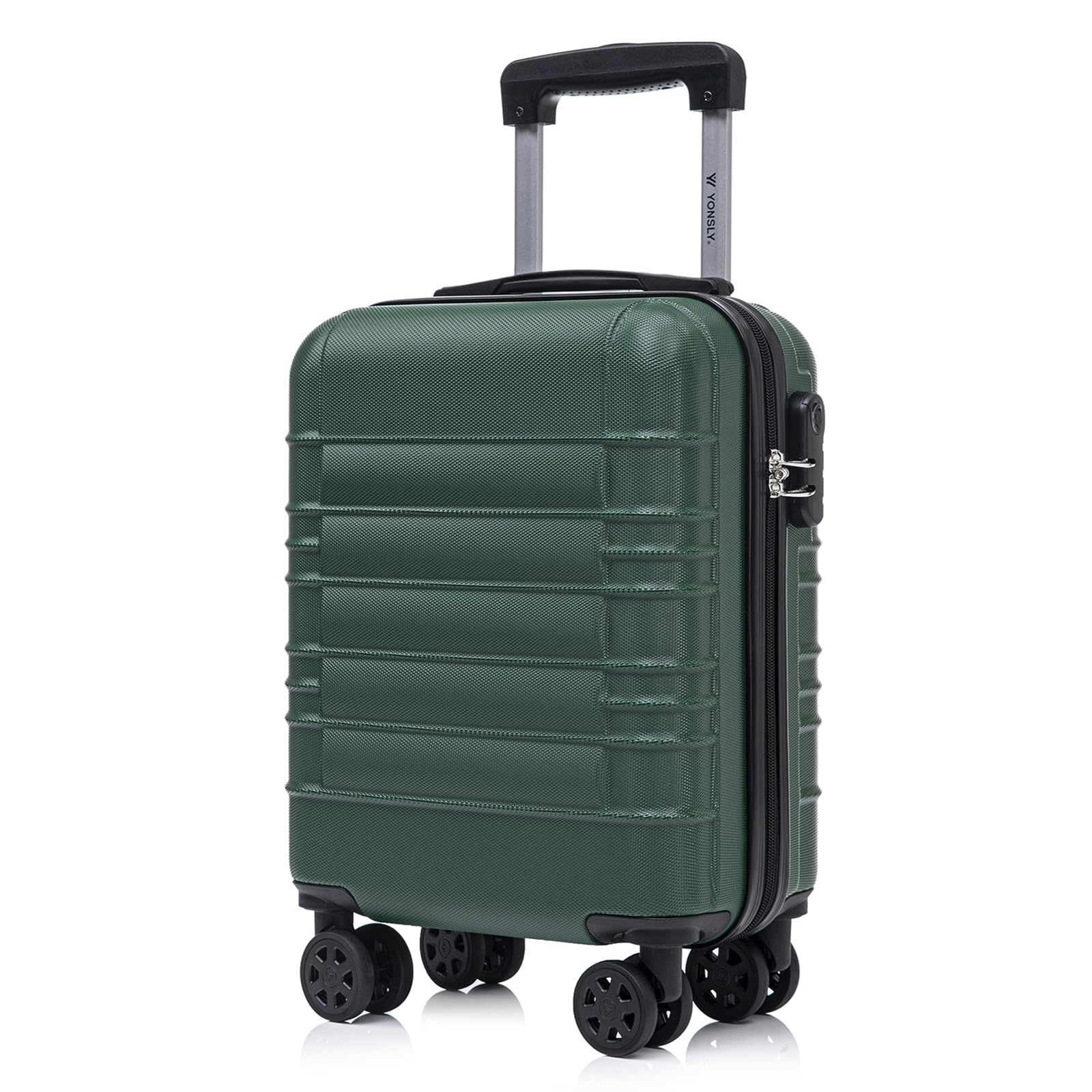 YONSLY Trolley Koffer Set, Reisekoffer, Rollkoffer Handgepäck, Kabinkoffer Suitcase, Gepäckset mit 360° Rollen, Hartschalenreisekoffer, Zahlenschloss, Gummigriff