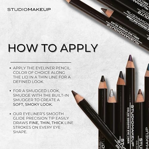 Miniatura 2 de Studiomakeup Lápiz delineador de ojos suave de color, maquillaje de ojos suave al tacto, delineador de ojos de textura suave, delineador de ojos