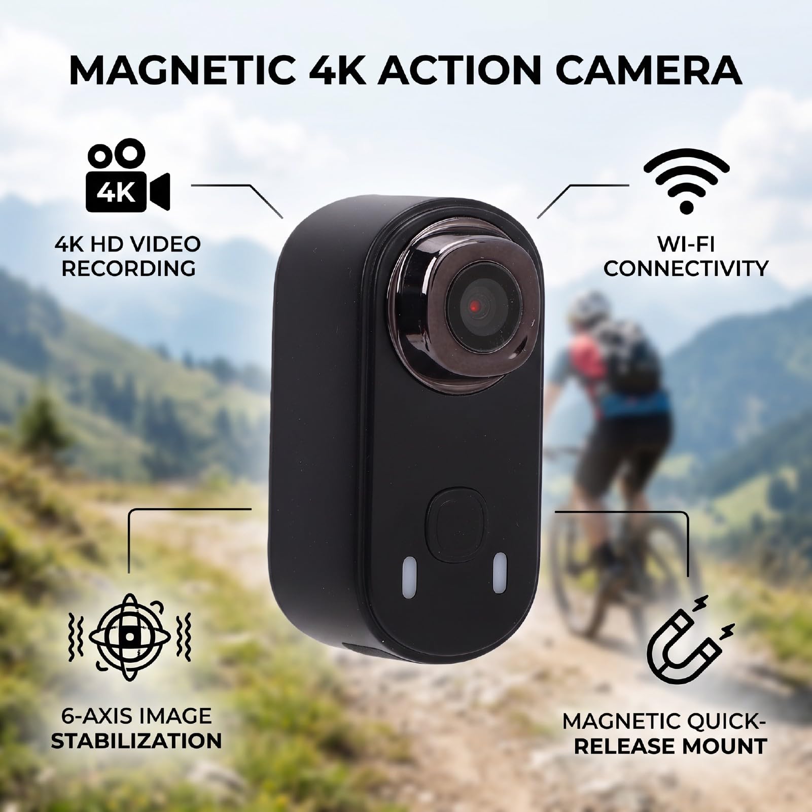 Mini Fotocamera 4K, Fotocamera Ad Azione Magnetica
