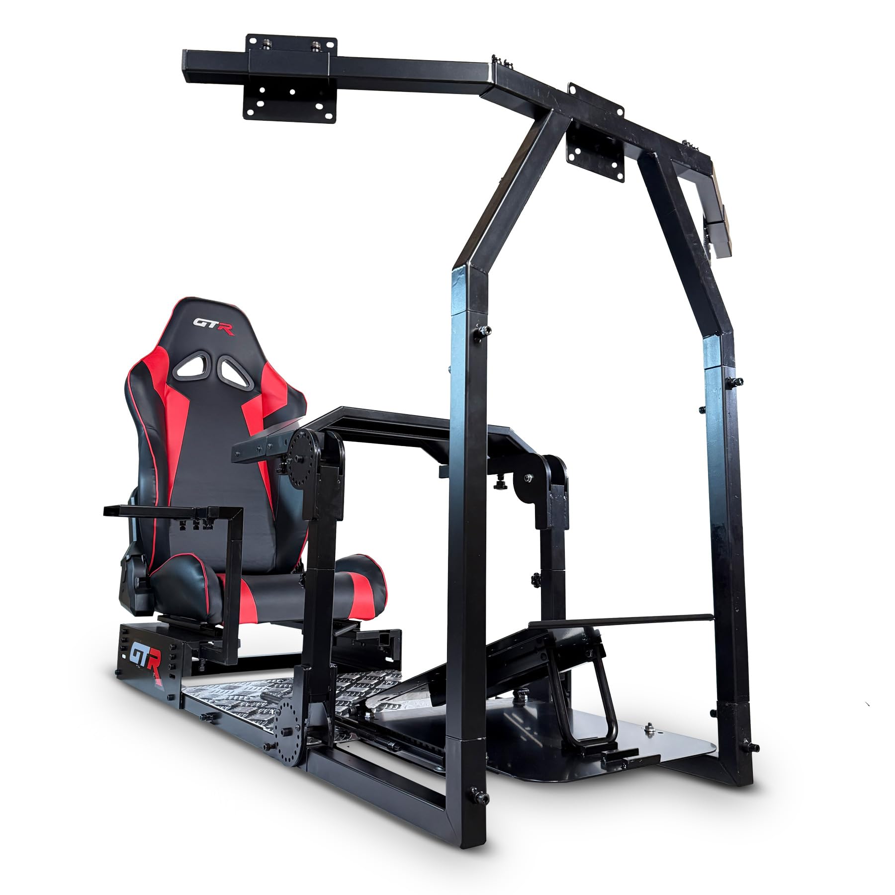 GTR Simulator GTA-Pro Racing Simulator Cockpit Home Workstation with Real Racing Seat, Racing Rig Control Mounts (Speciale Seat, Black/Red)