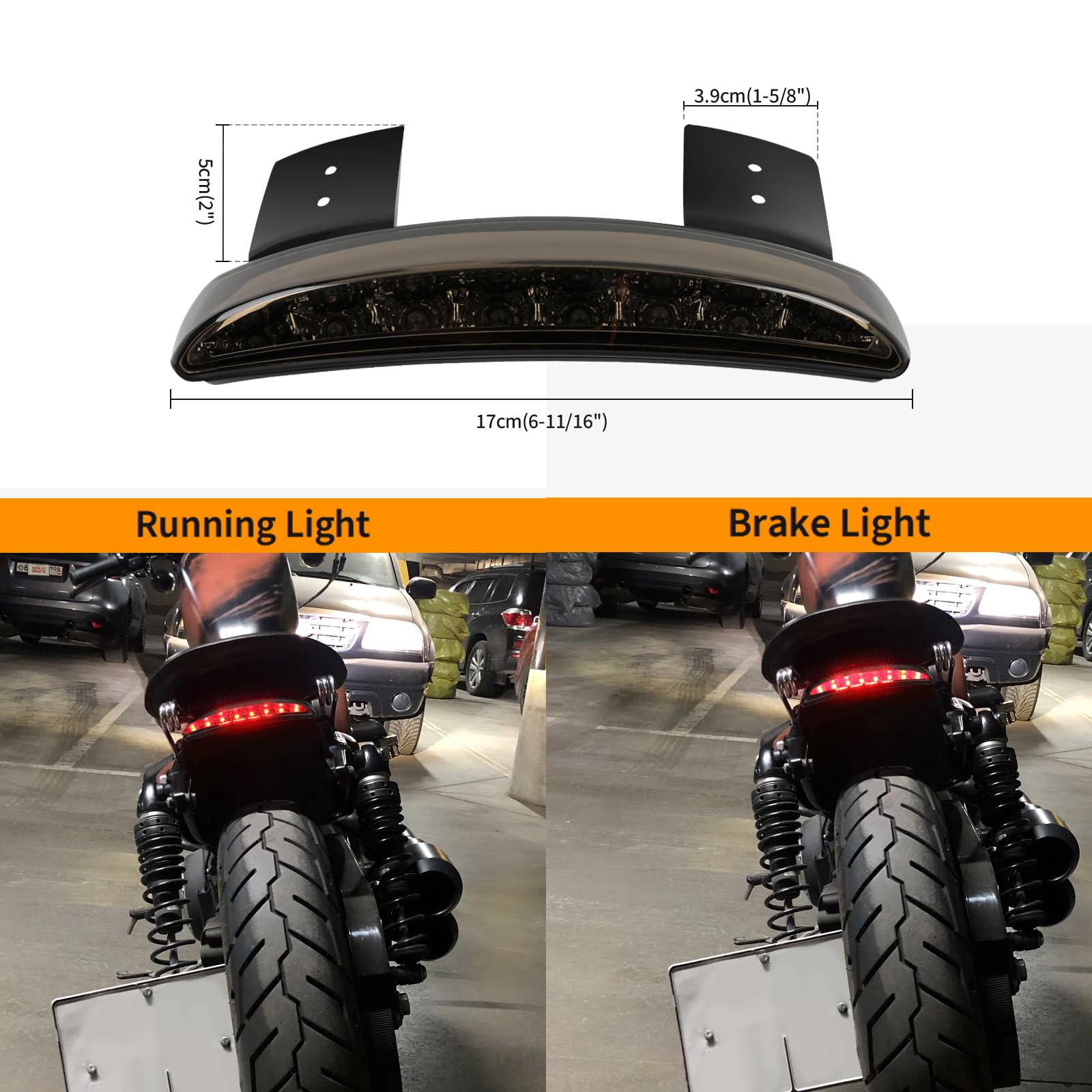 HDBUBALUS Parafango Posteriore Con Led Per Harley | Fanale Posteriore Trasparente | Adatto Per Sportster Iron 883 | 2004-2014 - 3