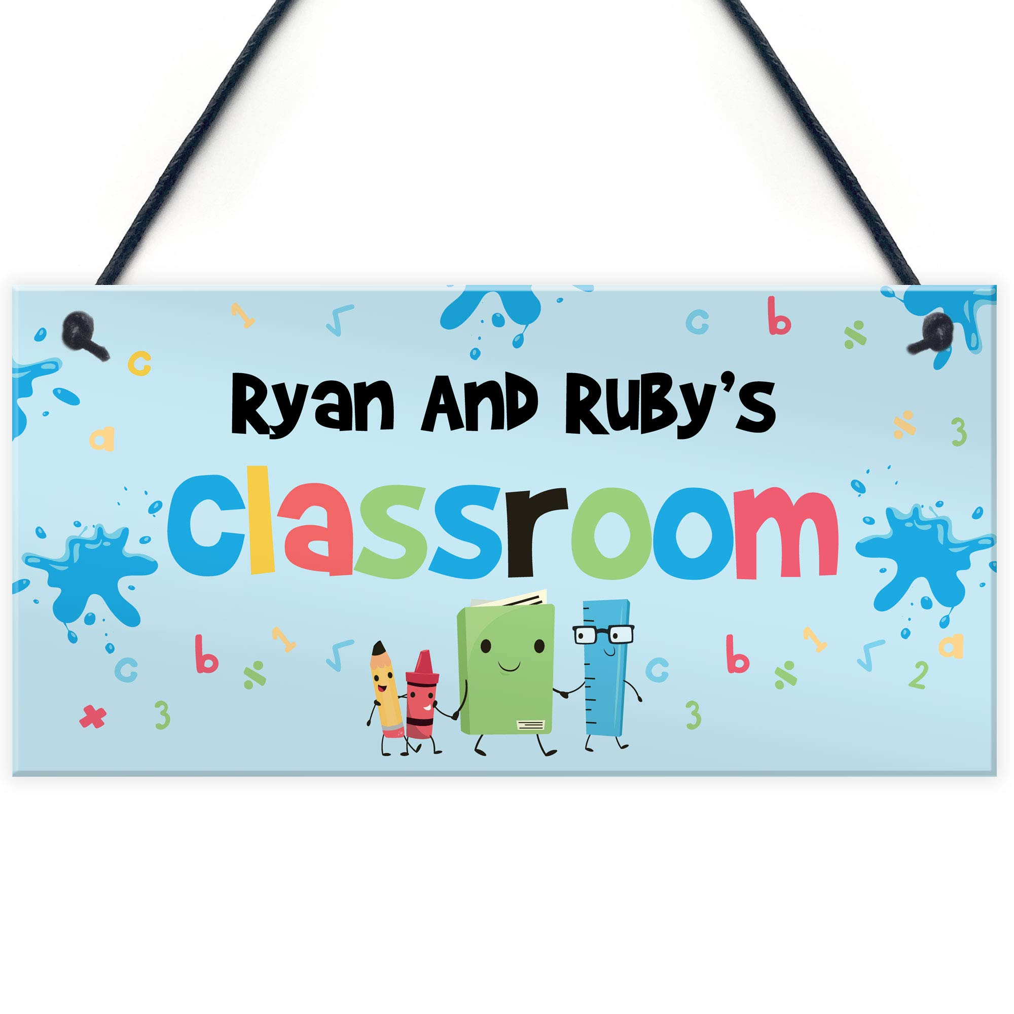 Personalised Classroom Sign For Daughter Son Hanging Door Sign Home School Decor Sign