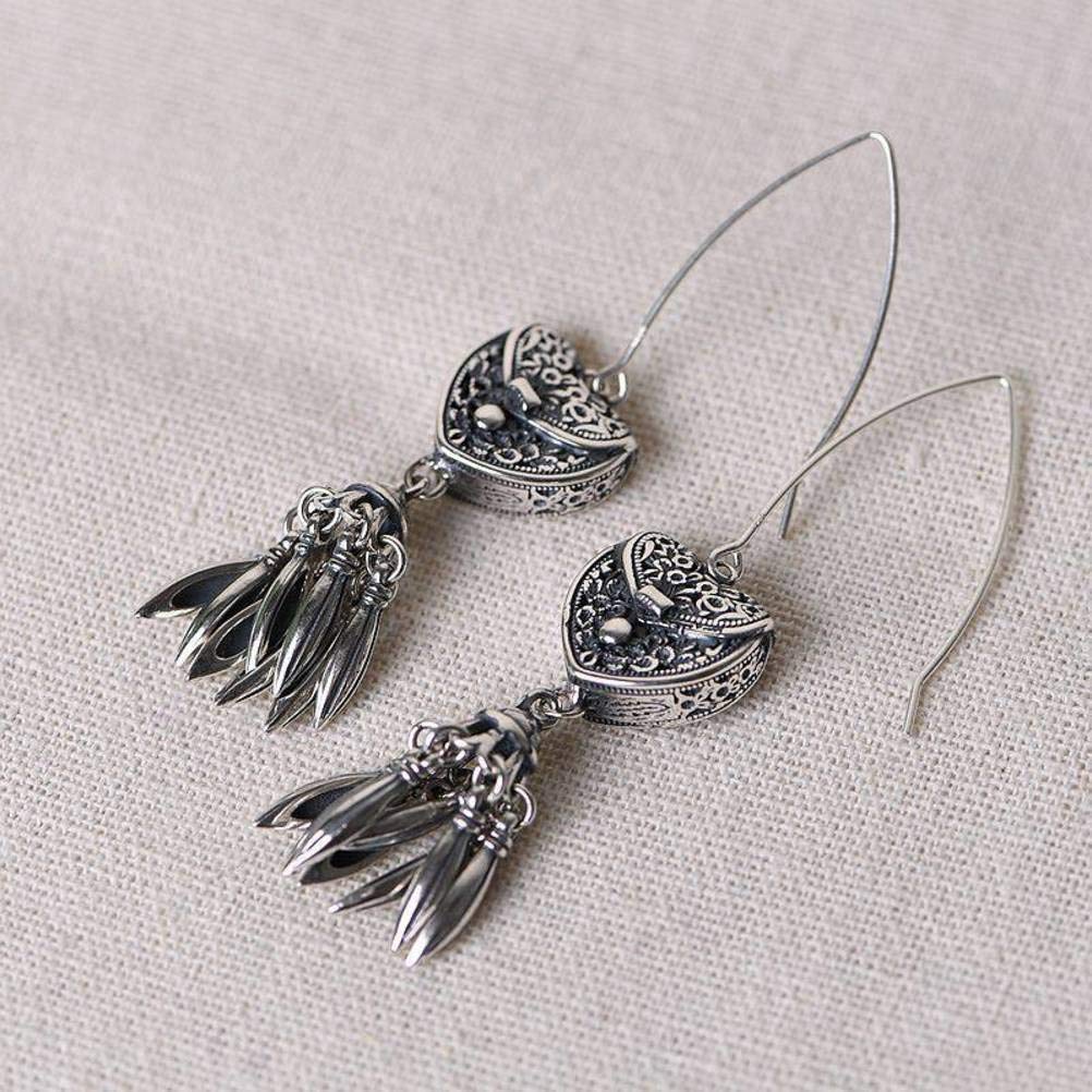 Goutte d'oreille rétro thaï boucles d'oreilles légères anti-allergies - 8