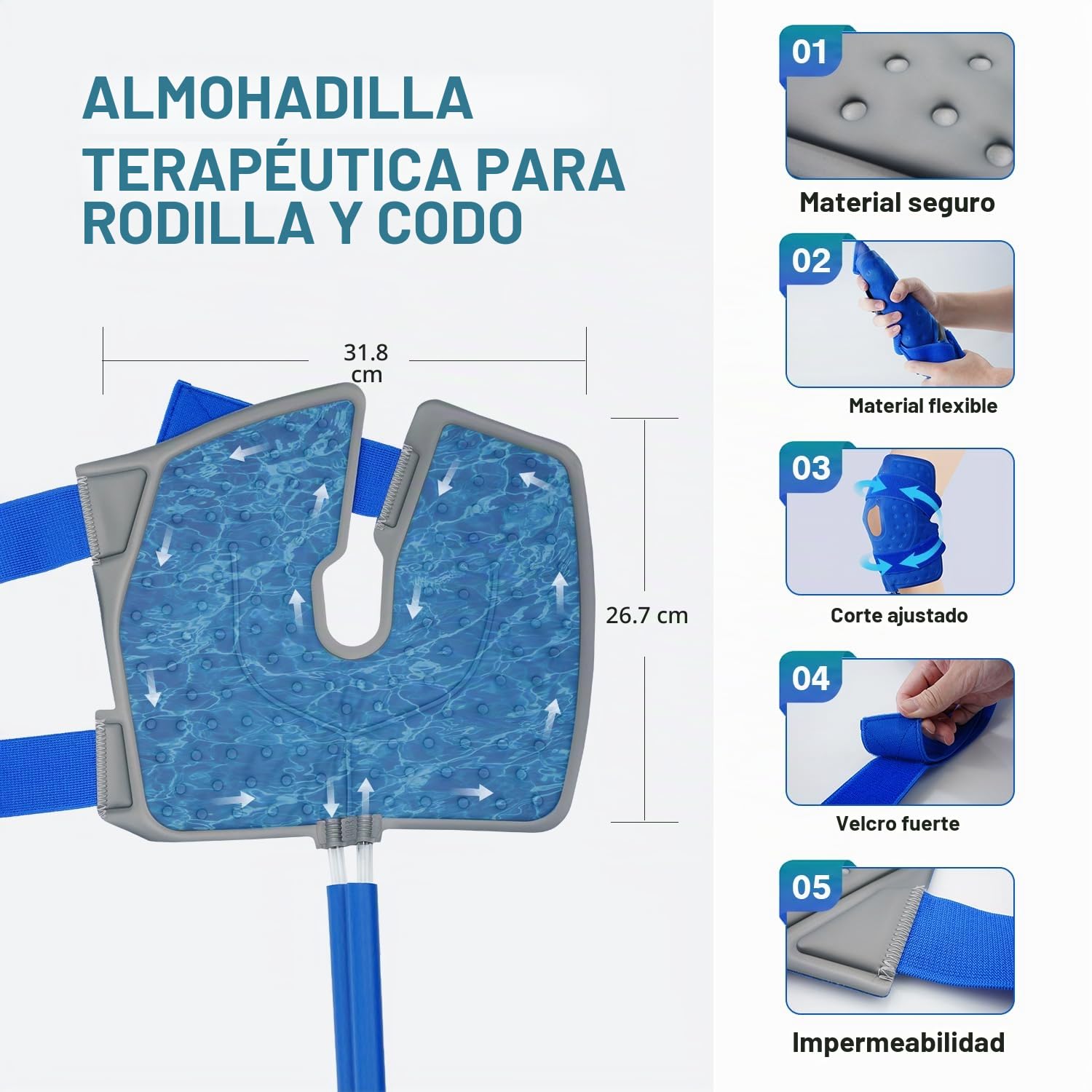 Máquina de terapia de frío, máquina programable de terapia de hielo para reemplazo de rodilla, alimentación por USB, recuperación postoperatoria, ACL, alivio del dolor, para lesiones deportivas