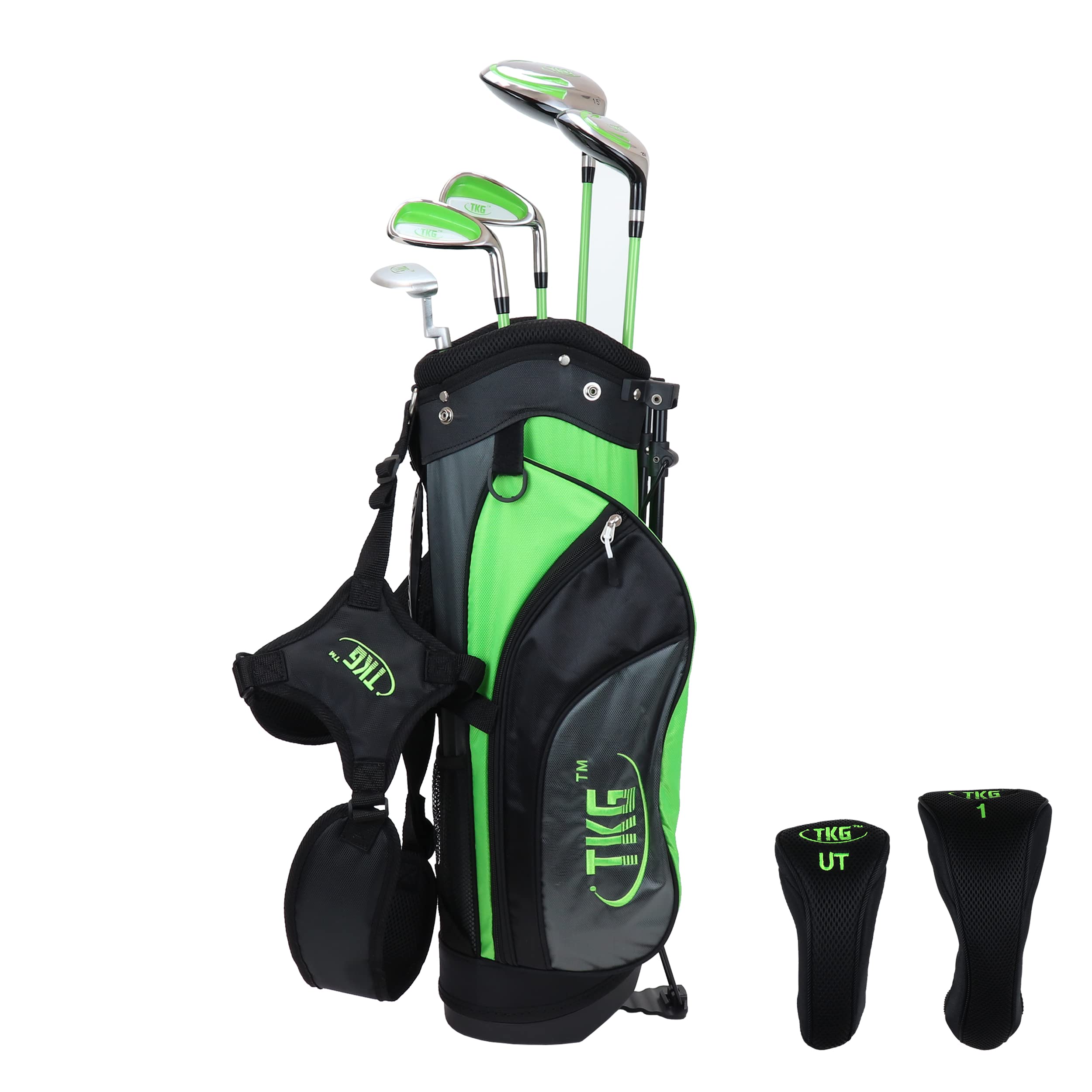 TKG Sport-Golf-Set für Jugendliche – Kinder-Golfschläger, Standtasche, Regenschutz, Handschuh, Handtuch, Tees, Bälle – ideal für Sommercamp-Aktivitäten, Outdoor-Spiele und Freizeit