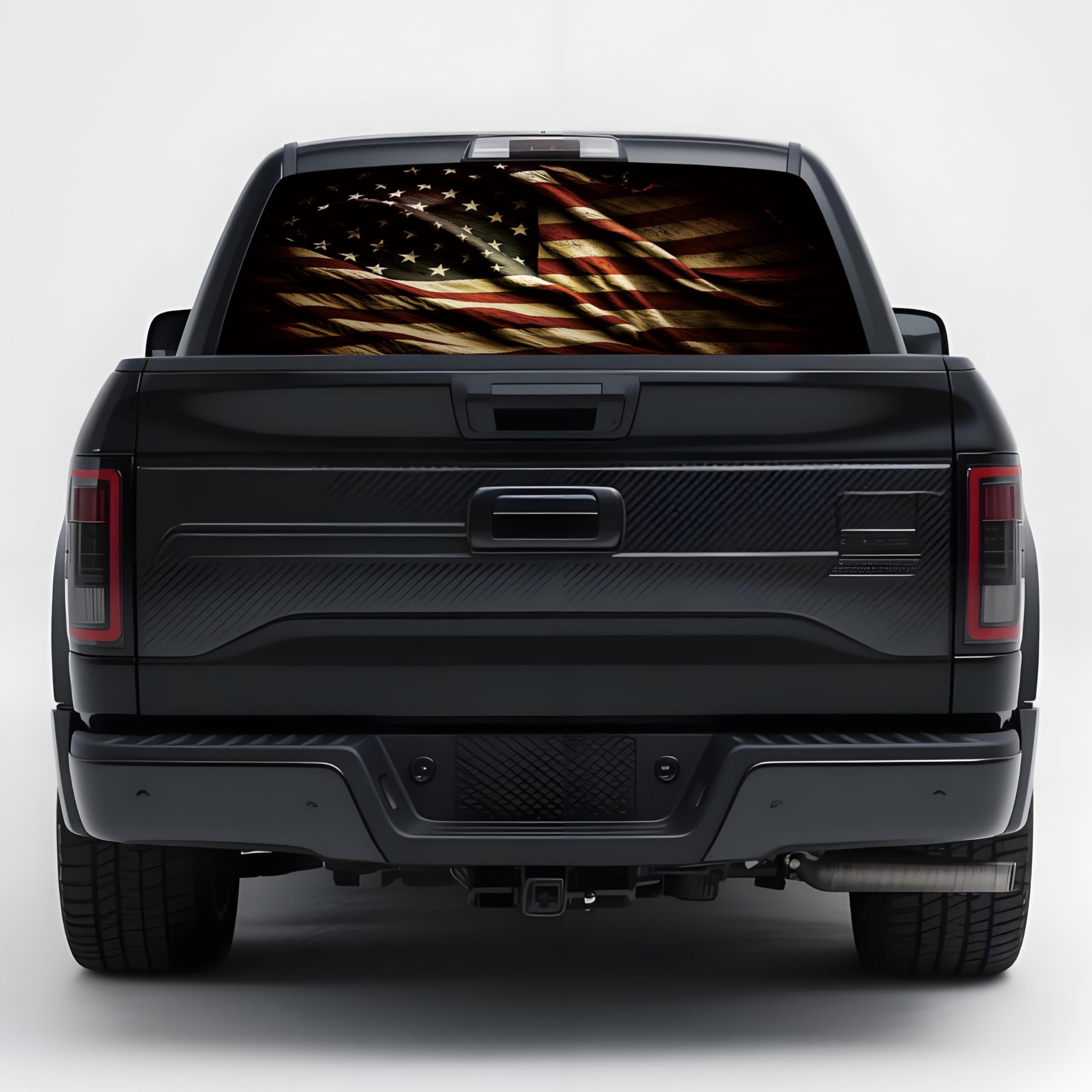 Rear Window Decals for Trucks - 65x17.3 in Back Window American Flag Decals Fit Most Pickup Trucks SUV, Vinyl Back Window Decal Truck Rear Window Graphics for Personalized