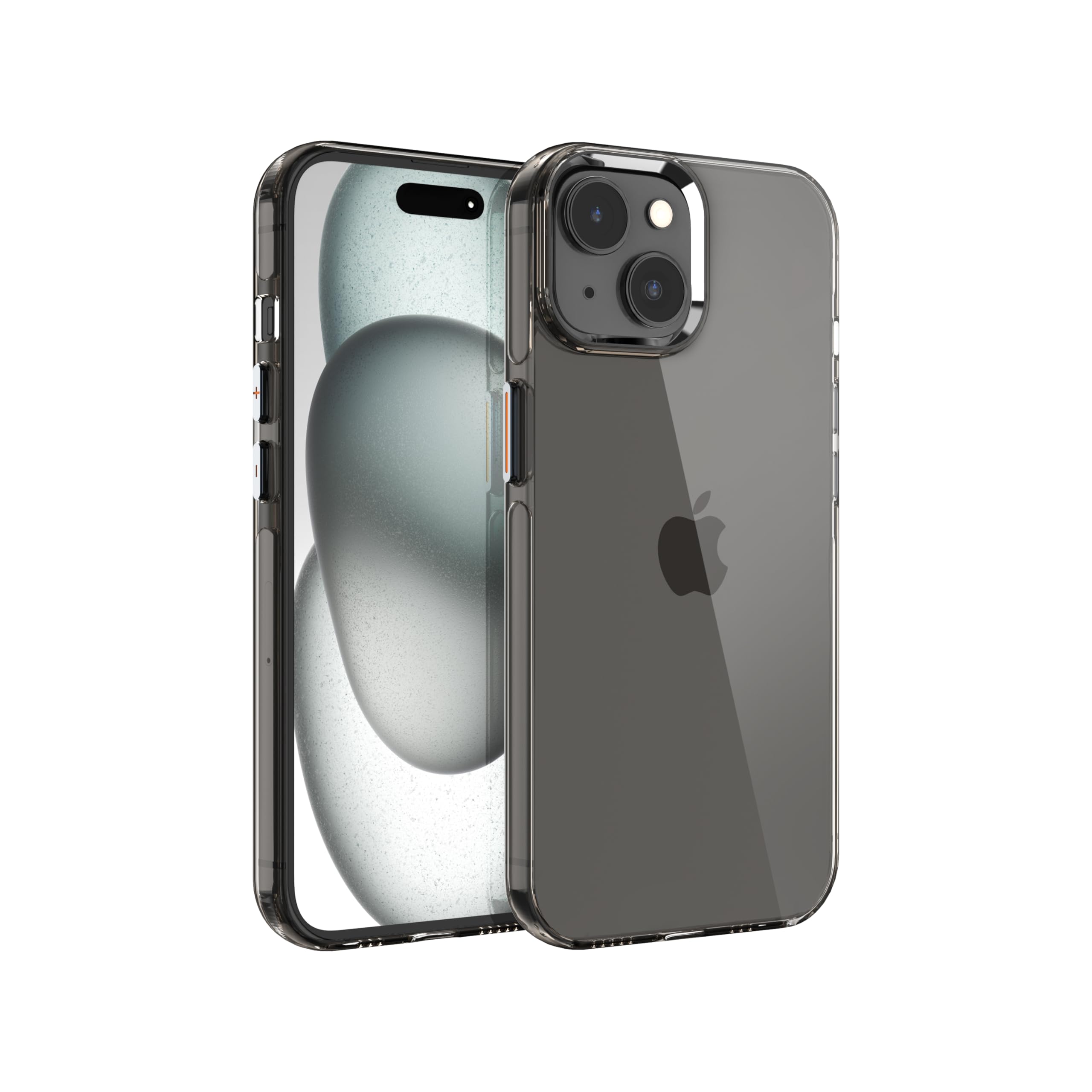 GWW Designed for iPhone 15 Case, Clear Slim Phone Case with Built-in Aluminum Alloy Camera Frame, Anti-Yellowing, Metal Buttons, Shockproof All-Round