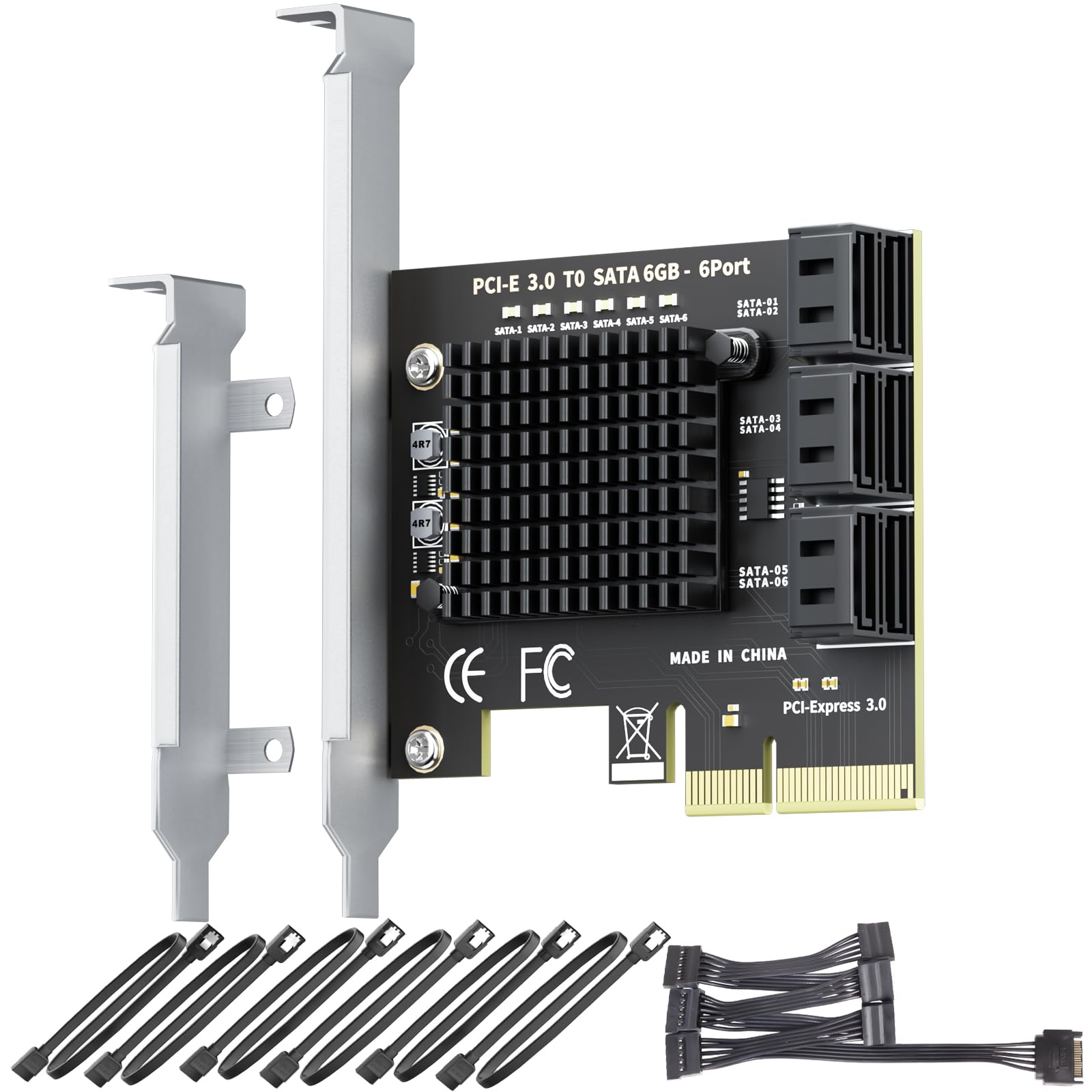Amazon.com: 6-Port SATA Expansion Card (PCIe 3.0 x4 to 6Gbps SATA