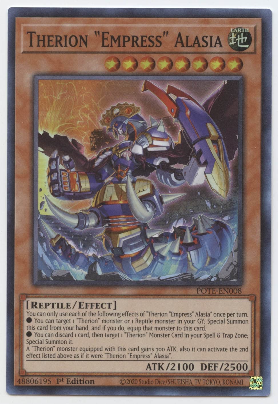 Amazon.com: Yu-Gi-Oh! Therion Empress Alasia - POTE-EN008 - Super Rare