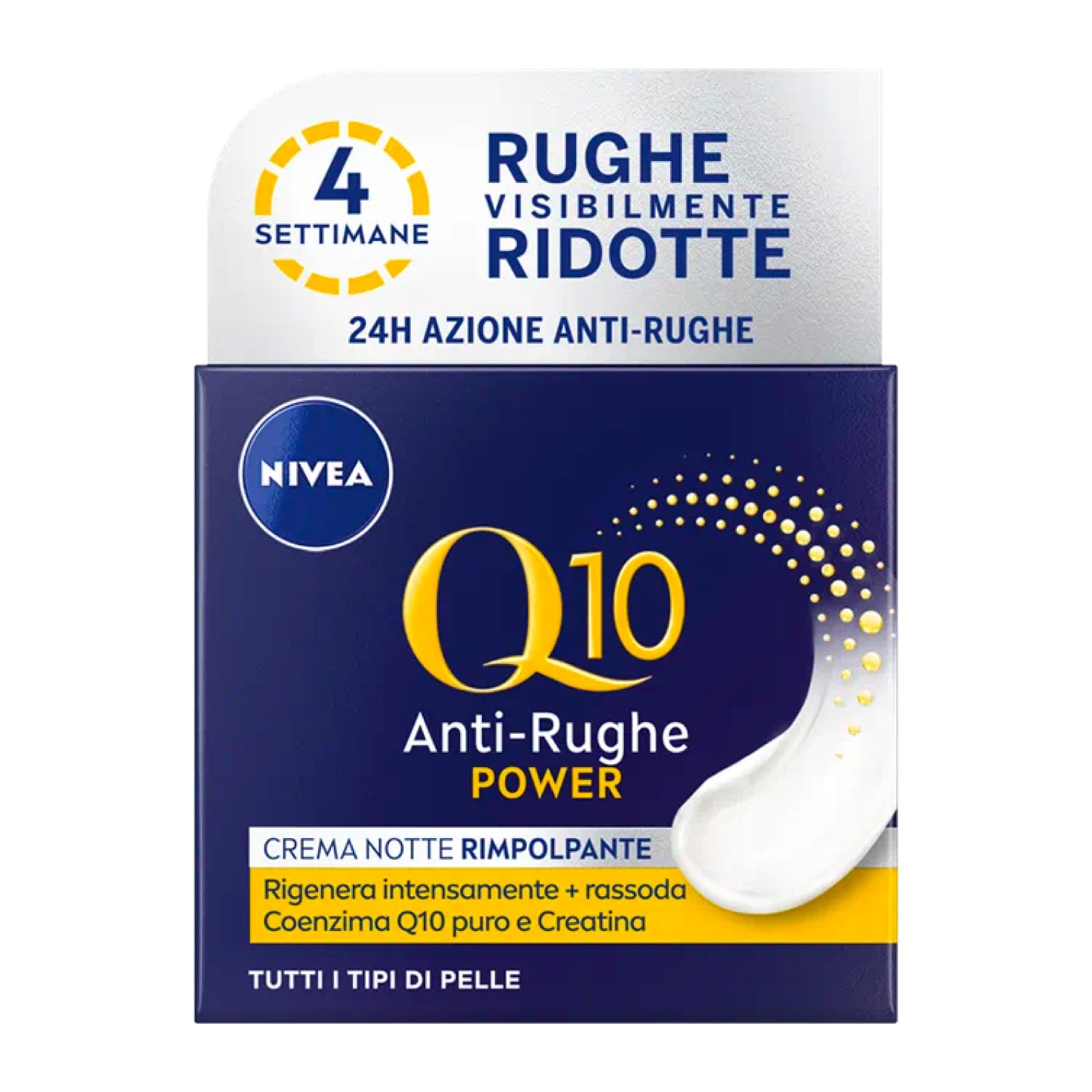 Nivea Q10 Power krem na noc do twarzy odmładzający, przeciwstarzeniowy, 24 godziny nawilżania, regenerujący krem przeciwzmarszczkowy z kreatyną i koenzymem Q10-2 słoiki 50 ml